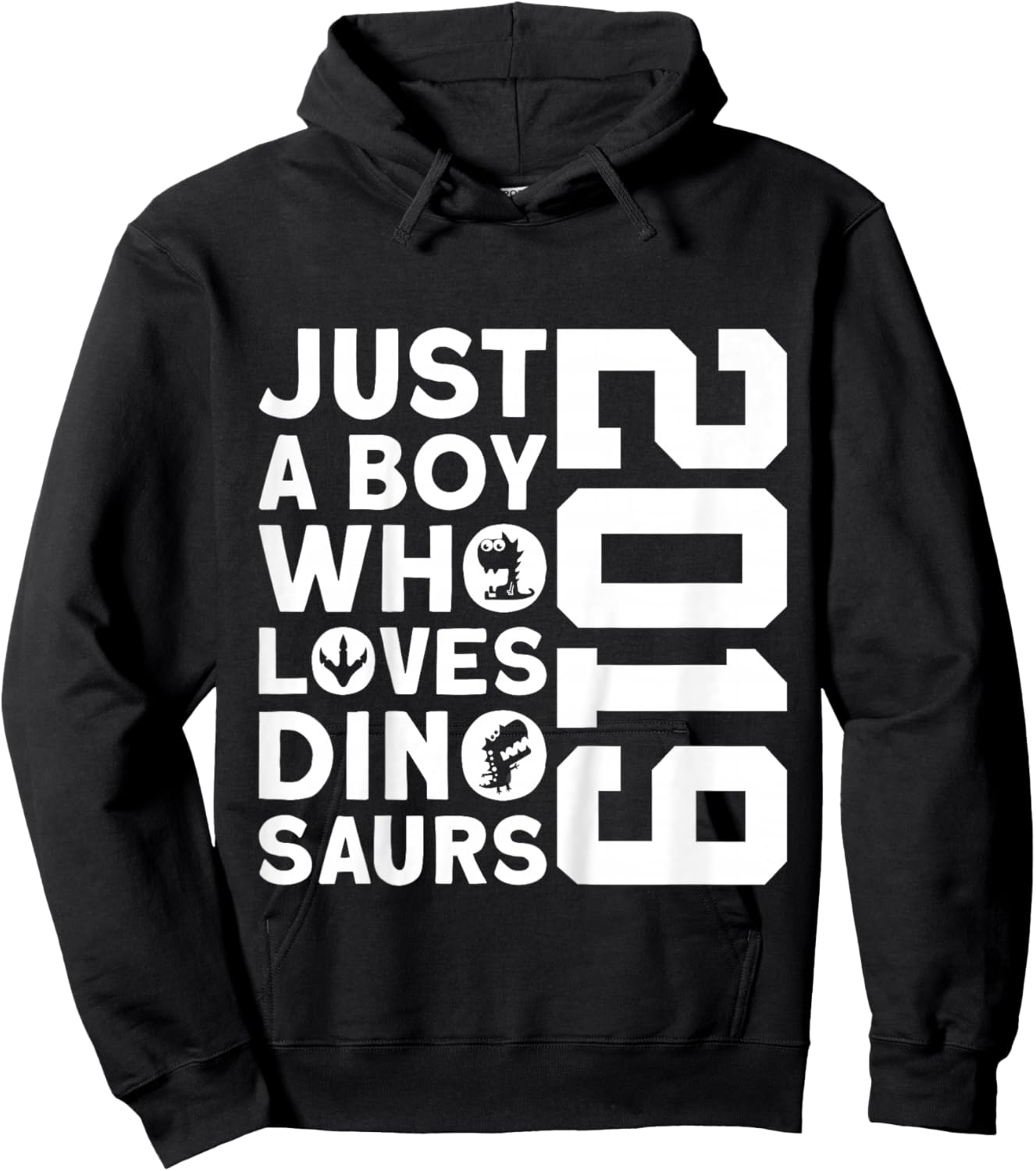 Kids Dino 2019 JUST A BOY WHO Loves Dinosaurs 7TH Birthday Hoodie - Hoodie | Black