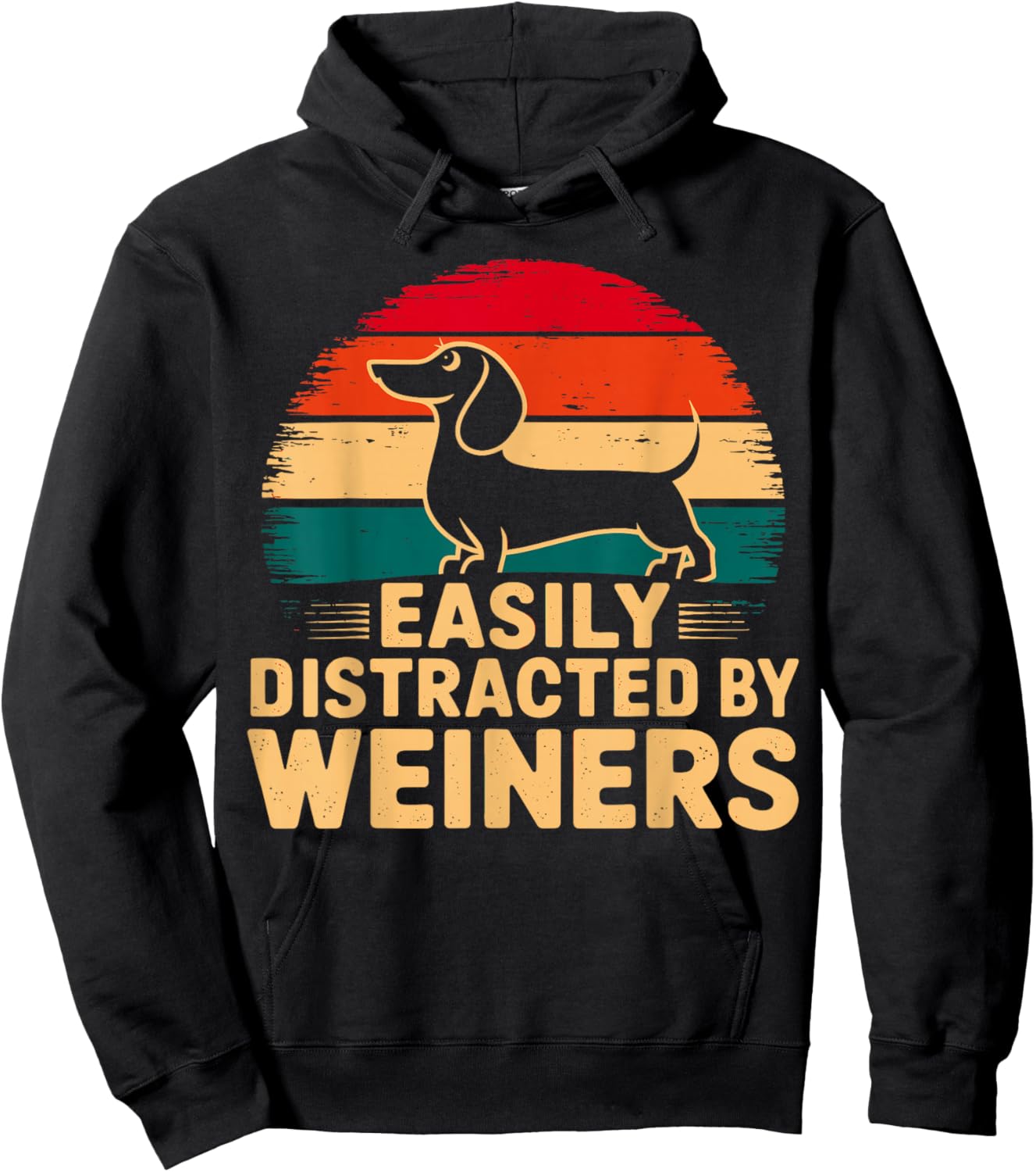 Easily Distracted by Weiners Dachshund Dog Hoodie - Hoodie | Black