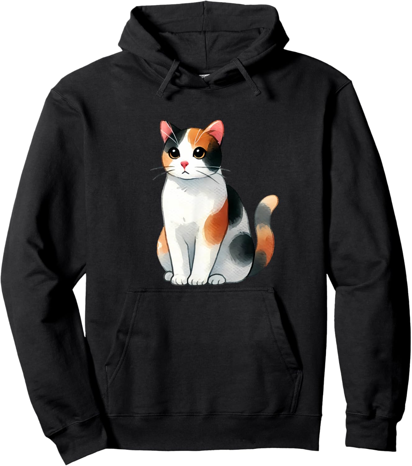 Cute Calico Cat Women Kids Hoodie - Hoodie | Black