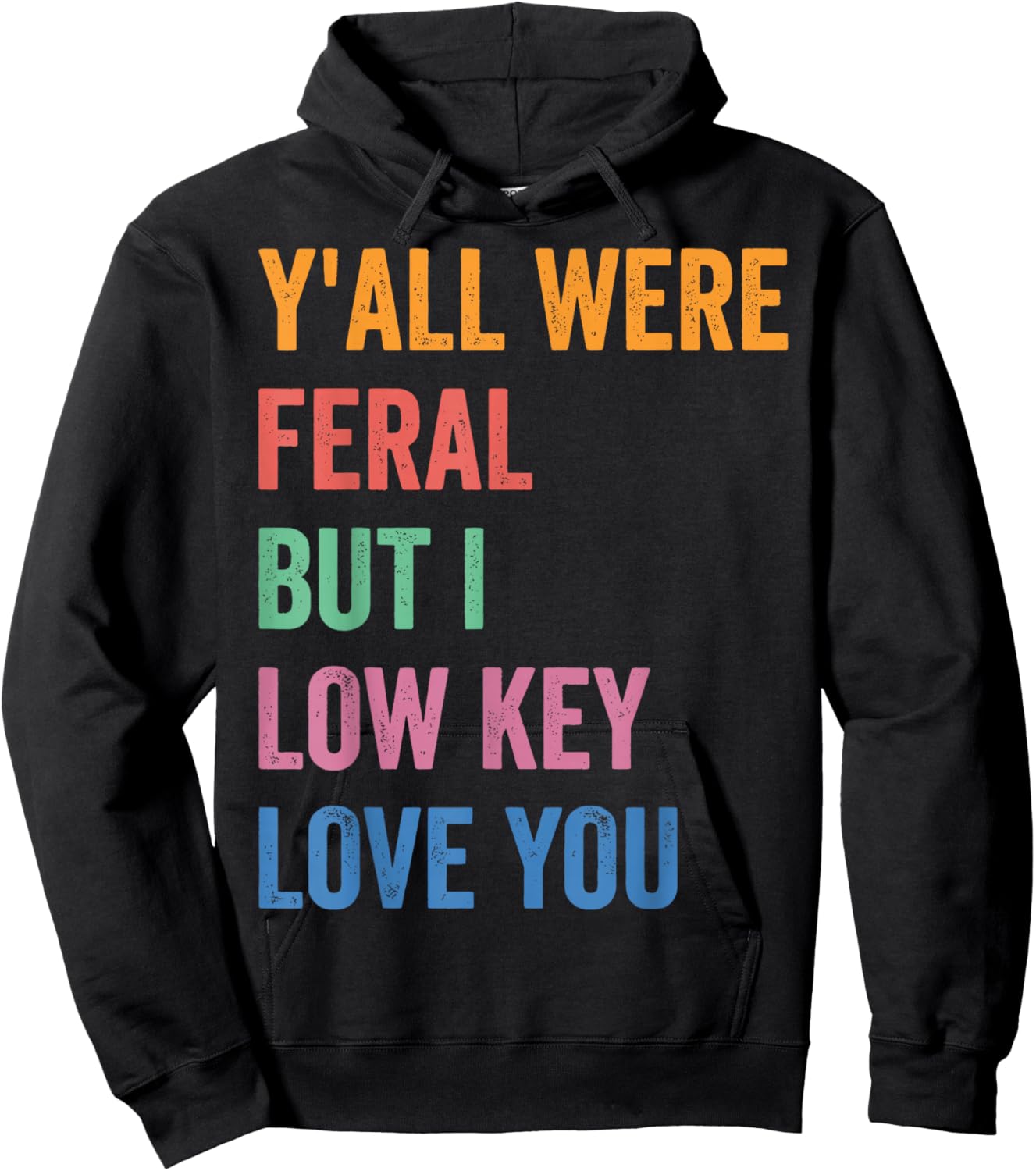 Funny Teacher Shirt Y'all were Feral But I Low Key Love You Hoodie - Hoodie | Black