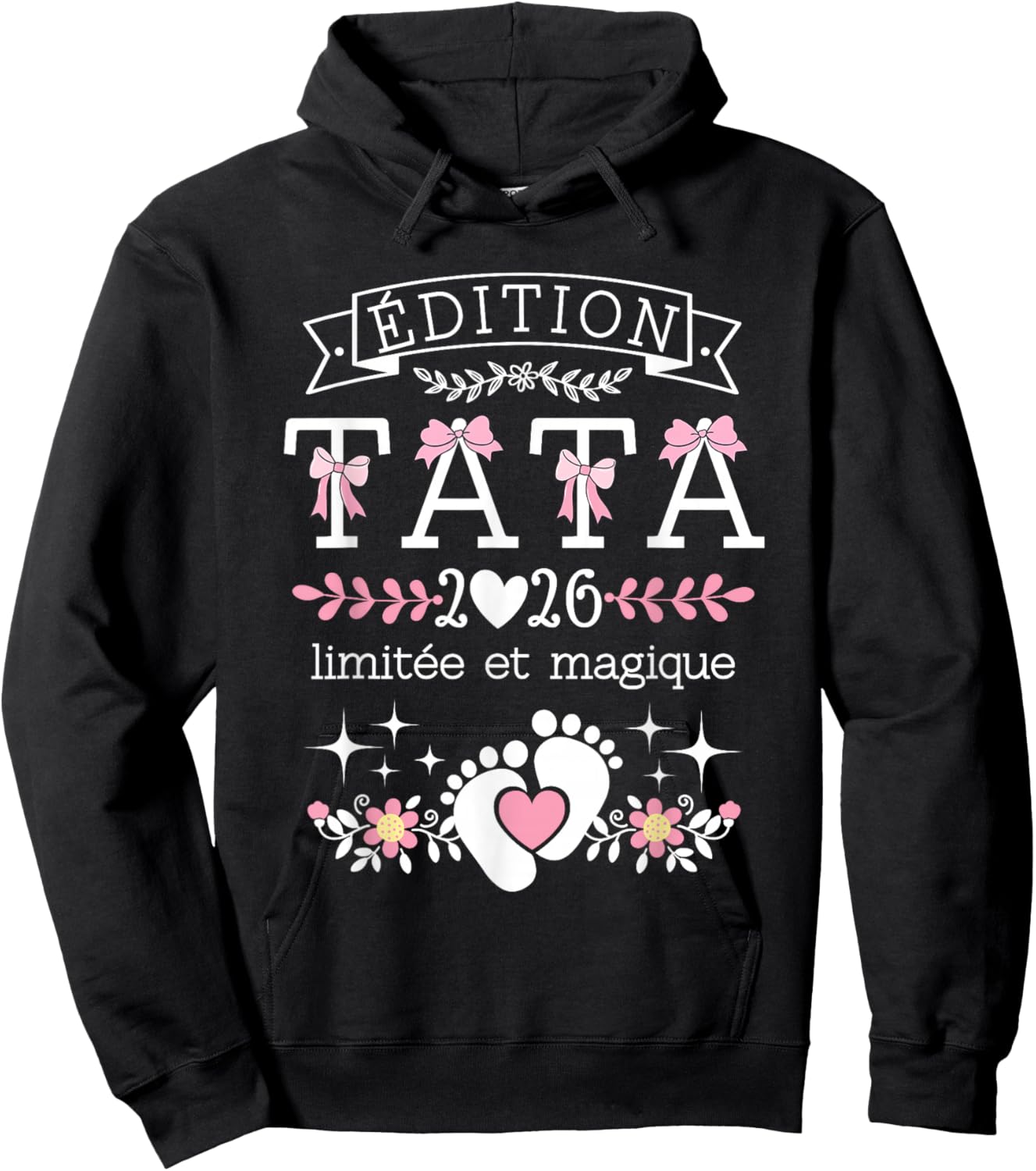 Future Tata 2026 Gift Announcement Pregnancy Aunt 2026 Hoodie - Hoodie | Black
