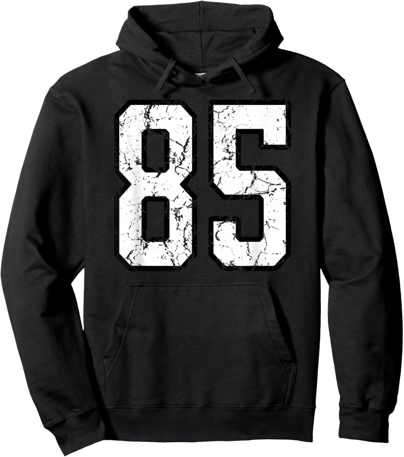 White and Black Sports Number 85 Jersey Uniform Player Hoodie - Hoodie | Black