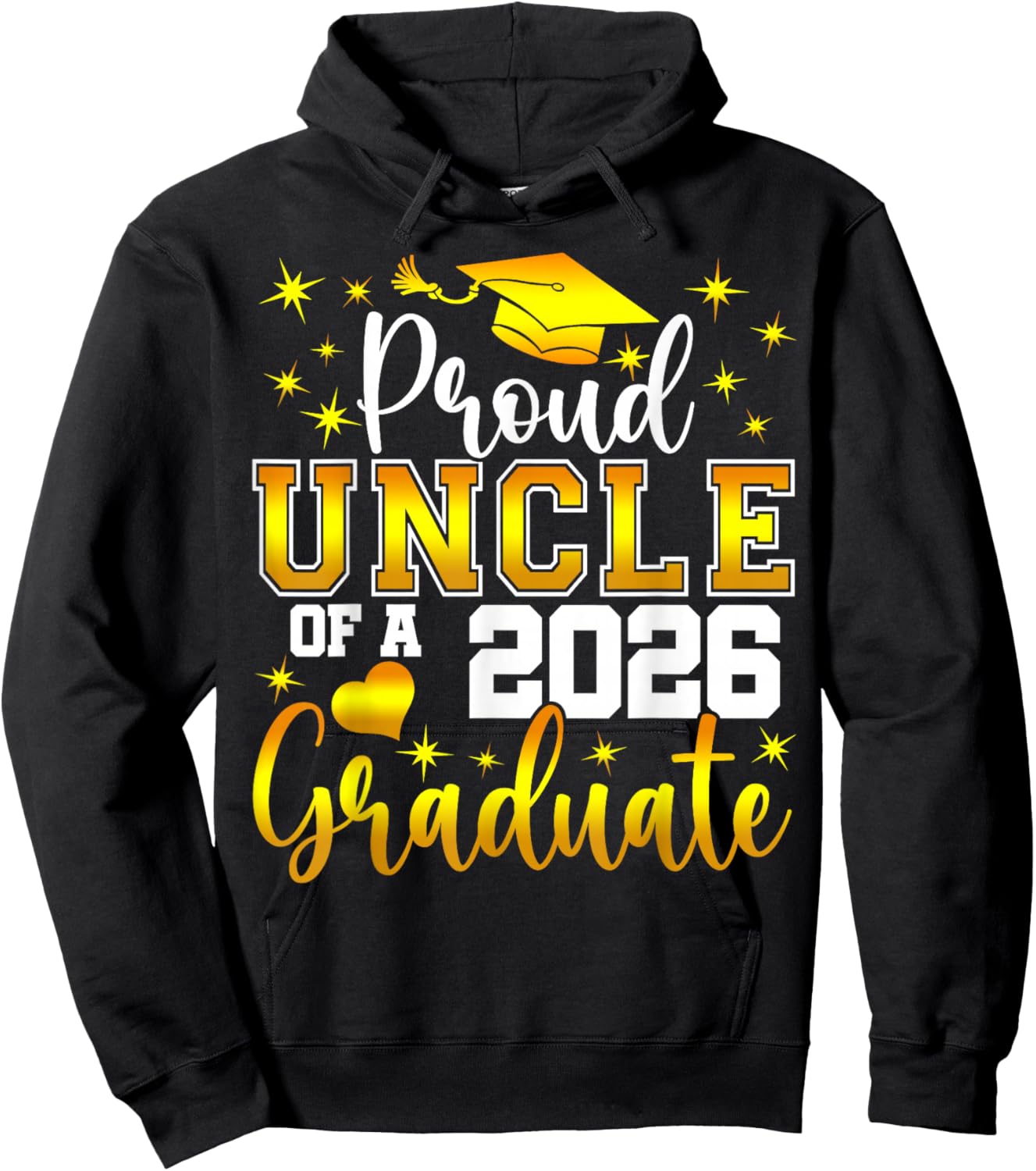 Proud Uncle of a Class of 2026 Graduate Senior Graduation Hoodie - Hoodie | Black