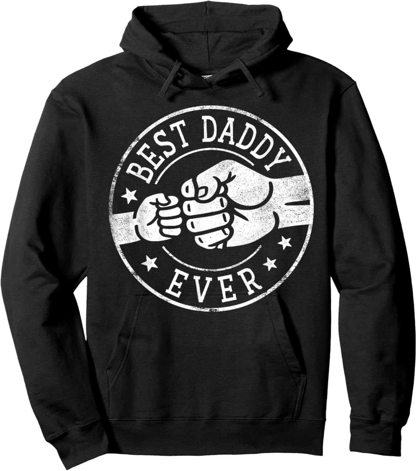 Best Daddy Ever - Fist Bump Circle Emblem Design Daddy Hoodie - Hoodie | Black