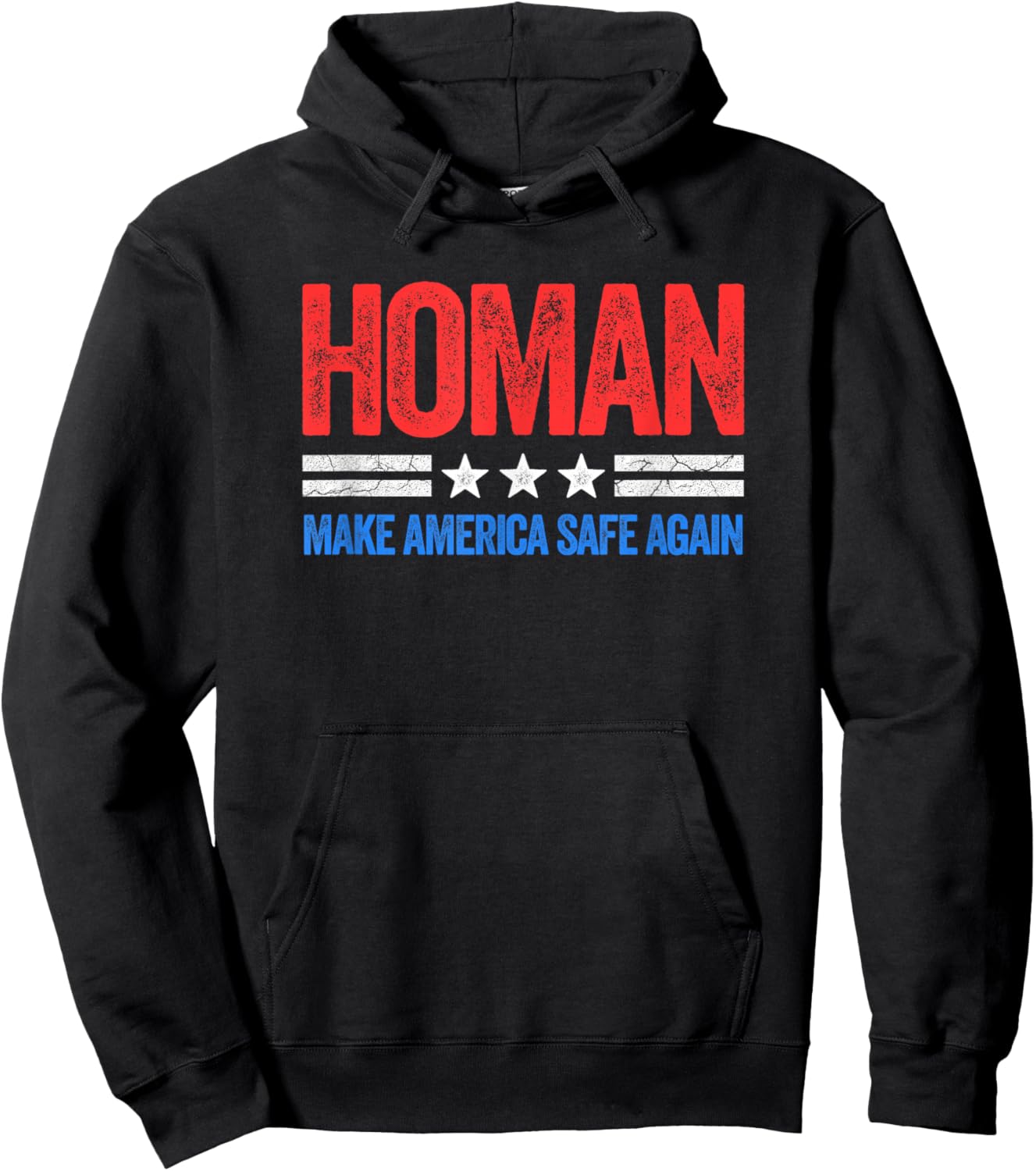 Vintage Style USA Make America Safe Again Tom Homan Funny US Patriotic Party Hoodie - Hoodie | Black