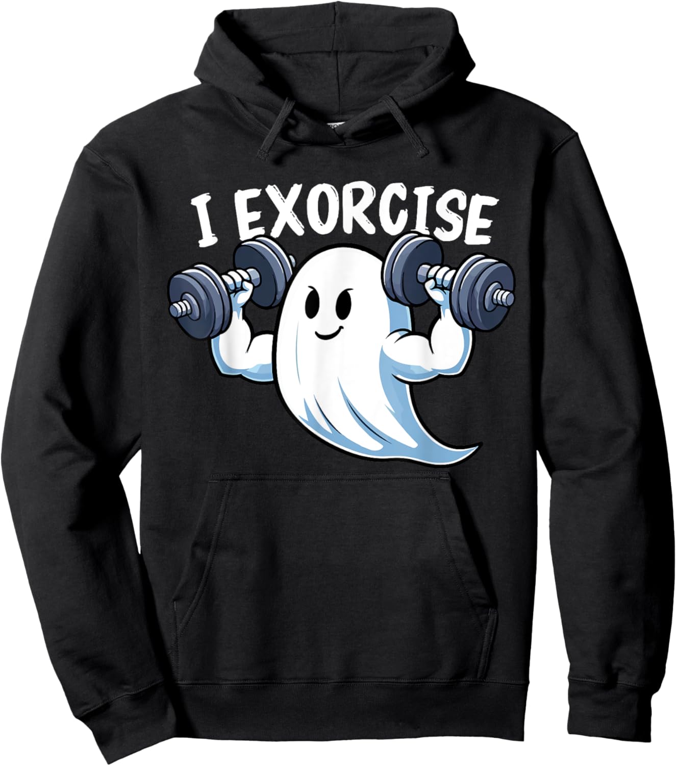 I Exorcise Halloween Spooky Funny Quote Ghosts Workout Gym Hoodie - Hoodie | Black