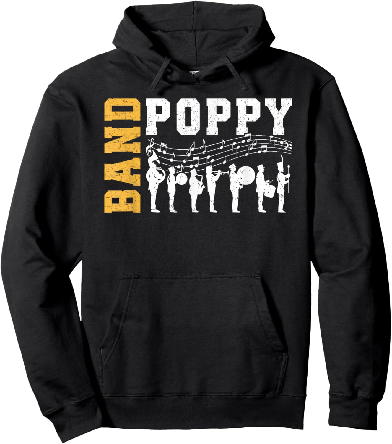 Band Poppy Proud Marching Band Poppy Grandpa Hoodie - Hoodie | Black
