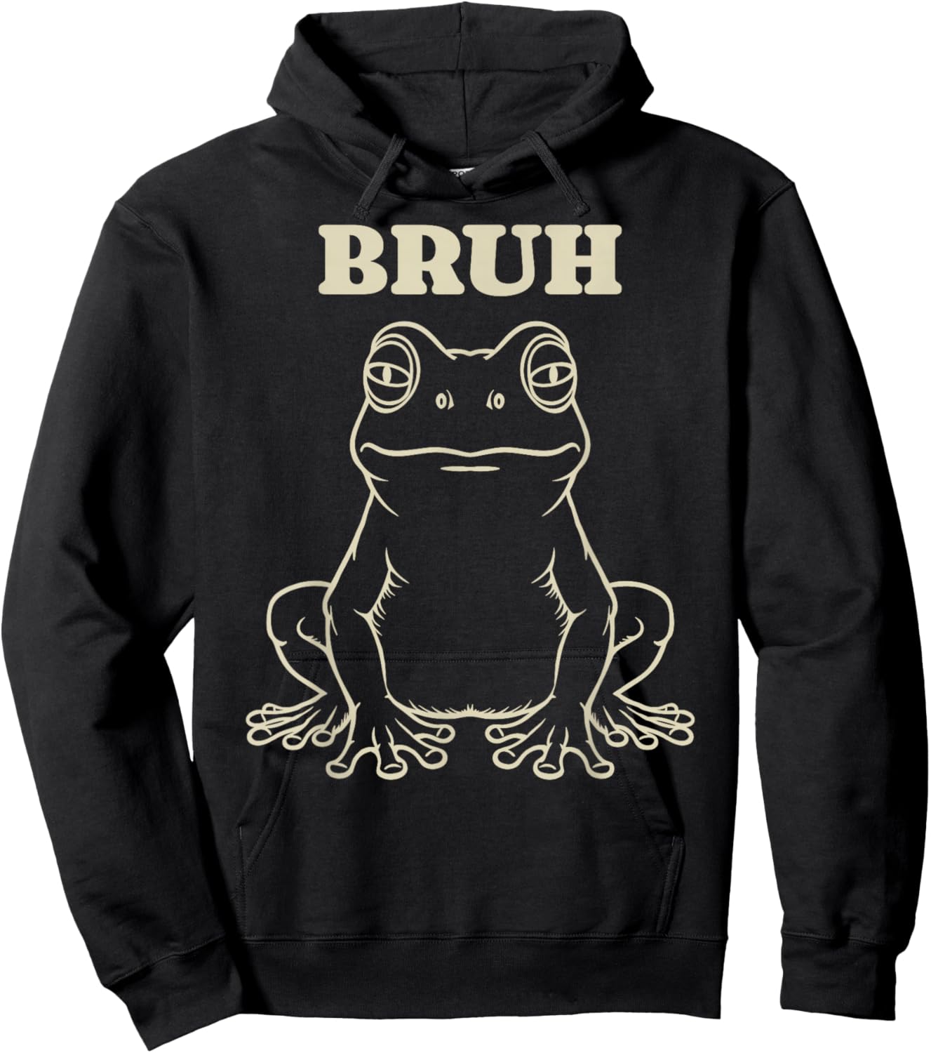 Frog Toad Lover Animal Bruh Funny Meme Saying Hoodie - Hoodie | Black