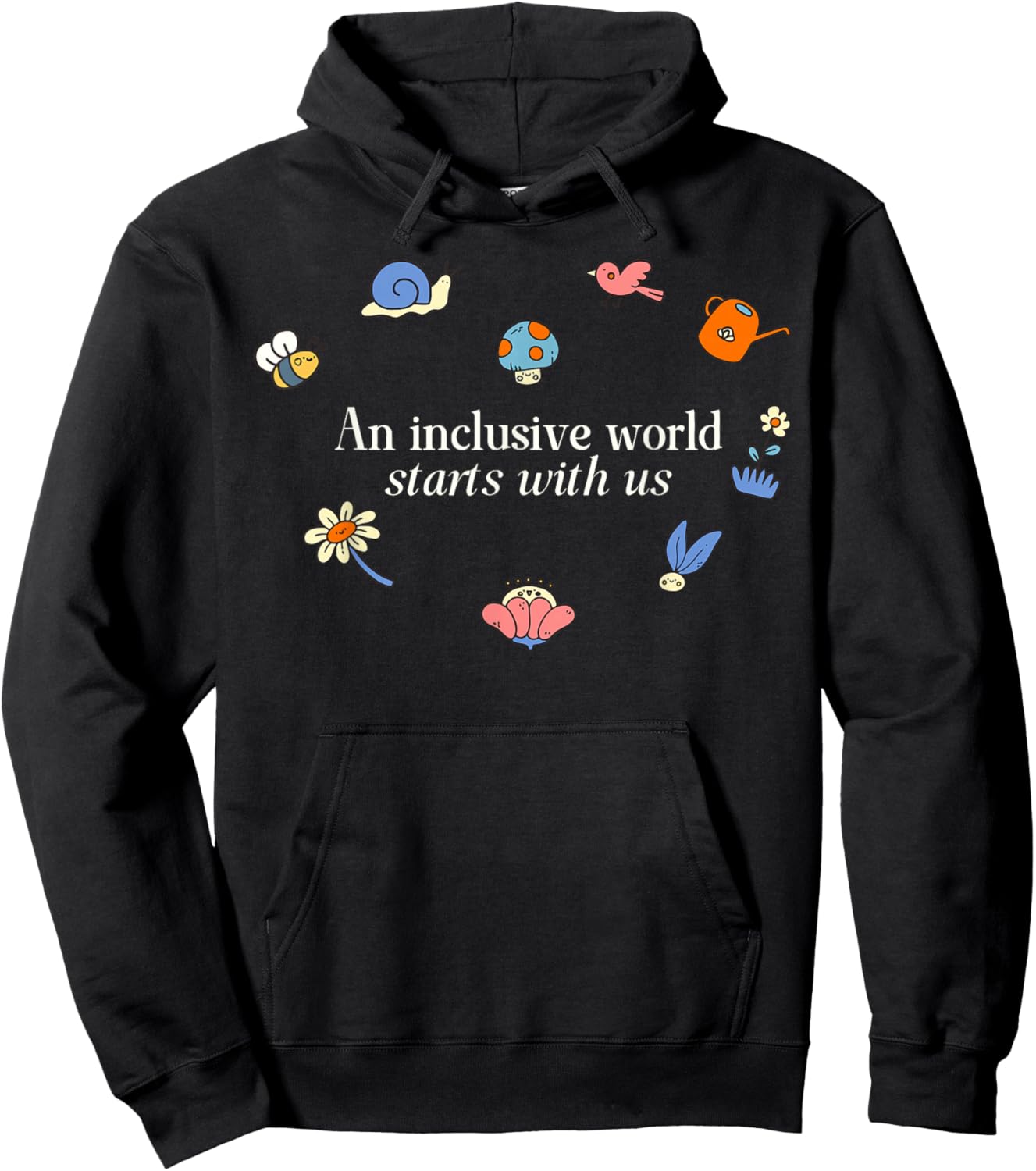 an Inclusive World Starts with Us Autism Awareness Autistic Hoodie - Hoodie | Black