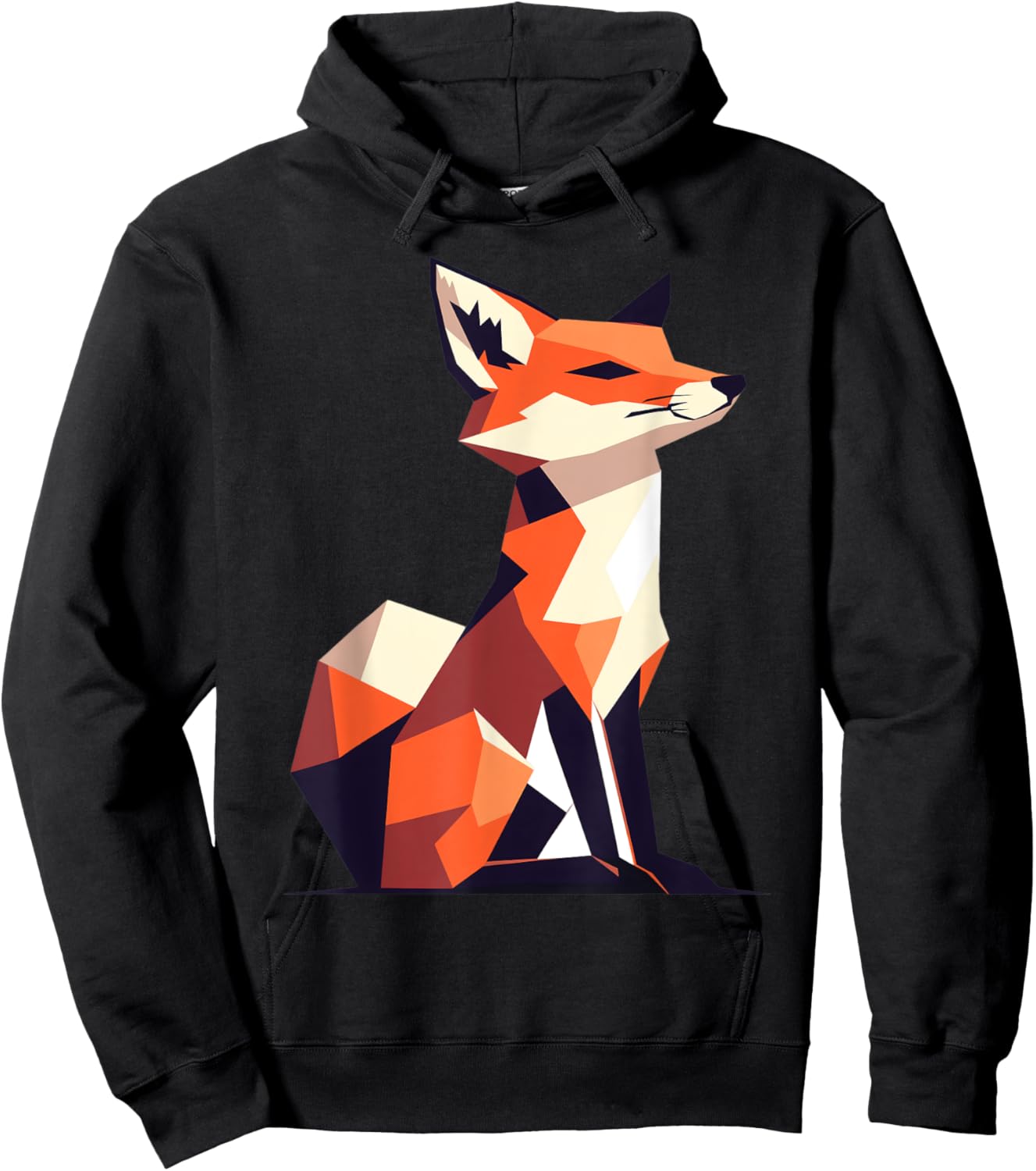 Geometric Fox Animal Forest Nature Wildlife Men Women Kids Hoodie - Hoodie | Black