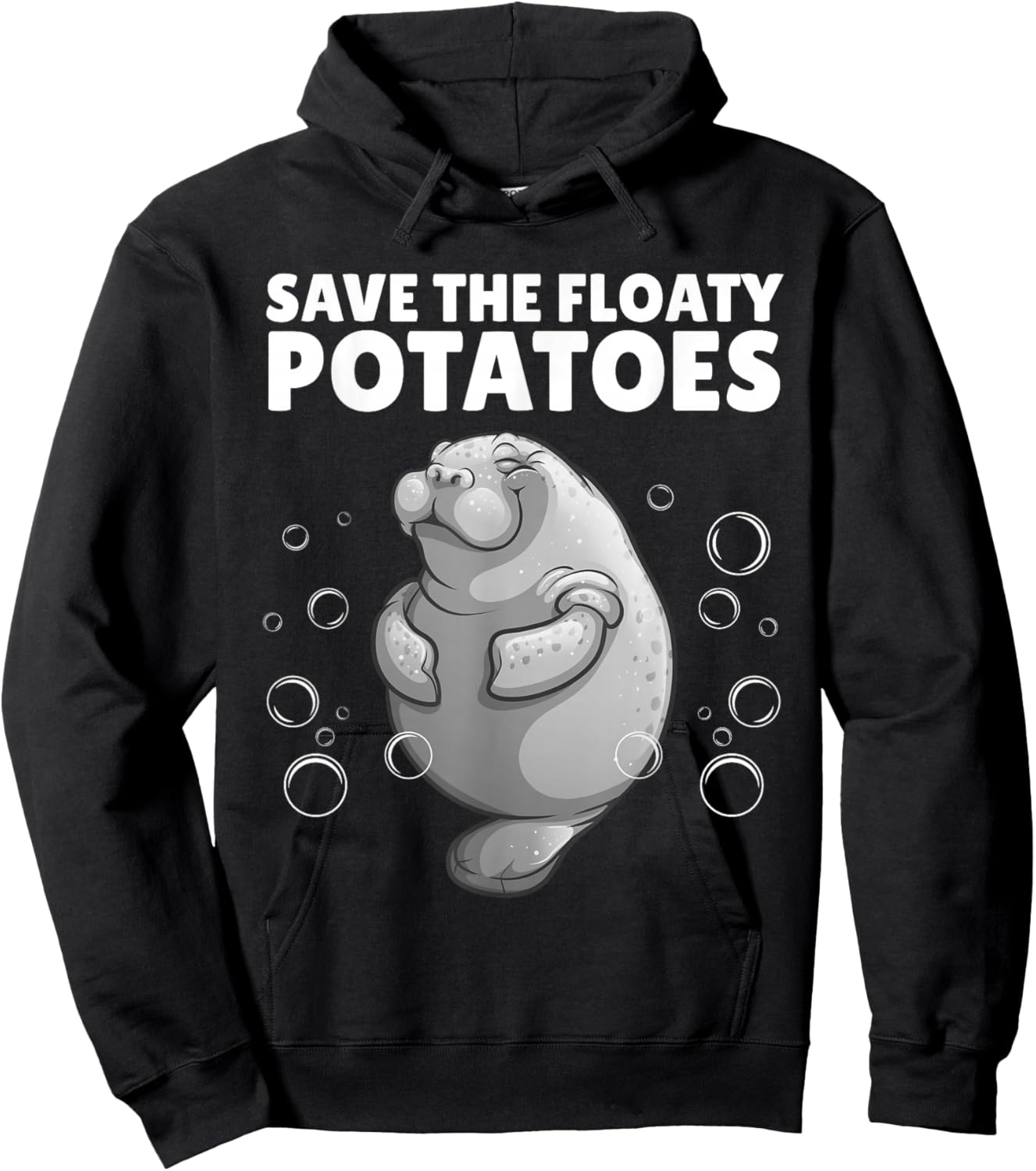 Cool Manatee Design Women Kids Sea Cow Manatee Lover Hoodie - Hoodie | Black
