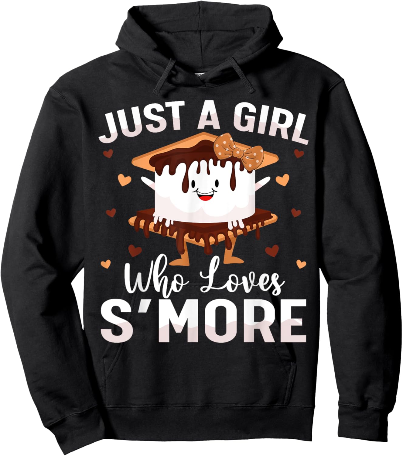 Marshmallow S’more Camping Just A Girl Who Loves S’more Hoodie - Hoodie | Black