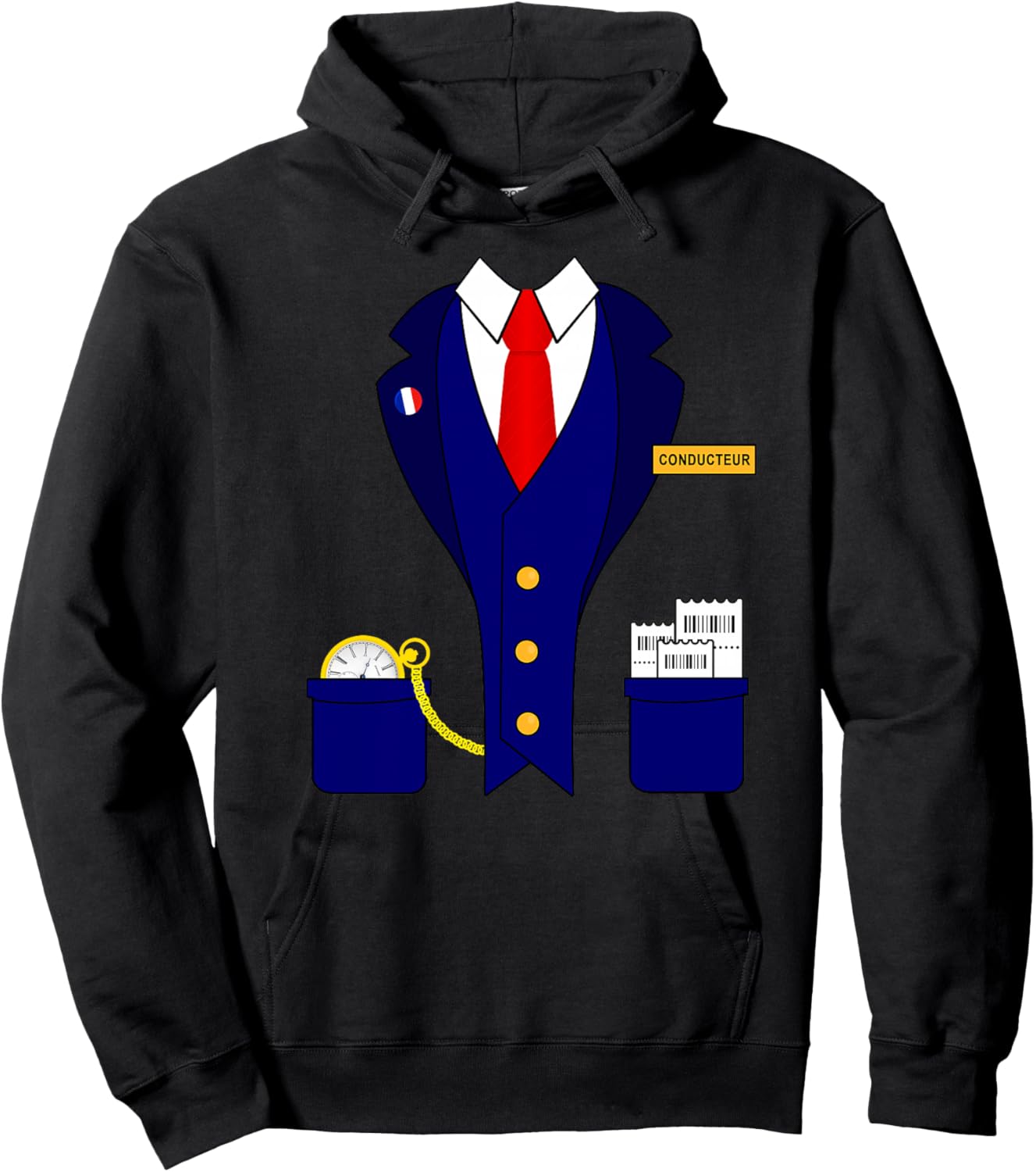 Costume Conducteur Train Locomotive Chemin de Fer Miniature Haut de Gamme Hoodie - Hoodie | Black