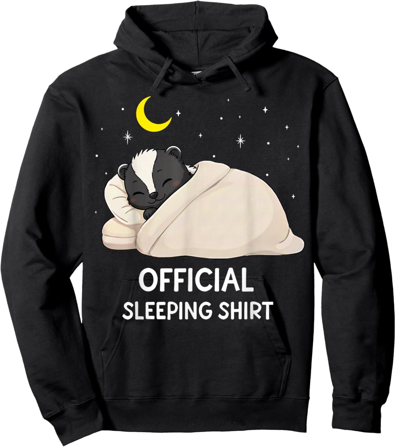 Funny Skunk Official Sleepshirt Pajama Zoo Boys Girls Kids Hoodie - Hoodie | Black