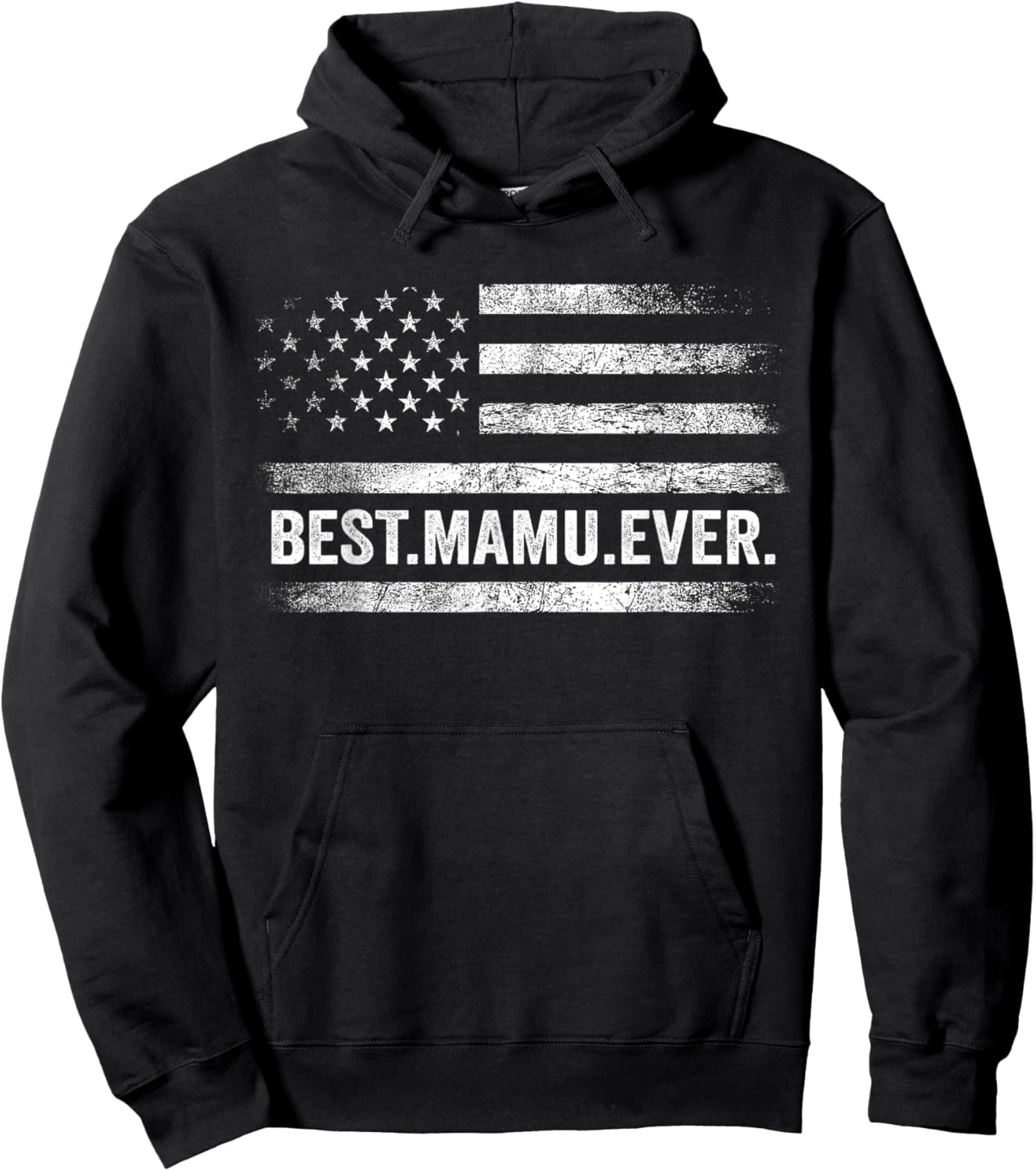 Best Mamu Ever American Flag Uncle Father's Day Hoodie - Hoodie | Black