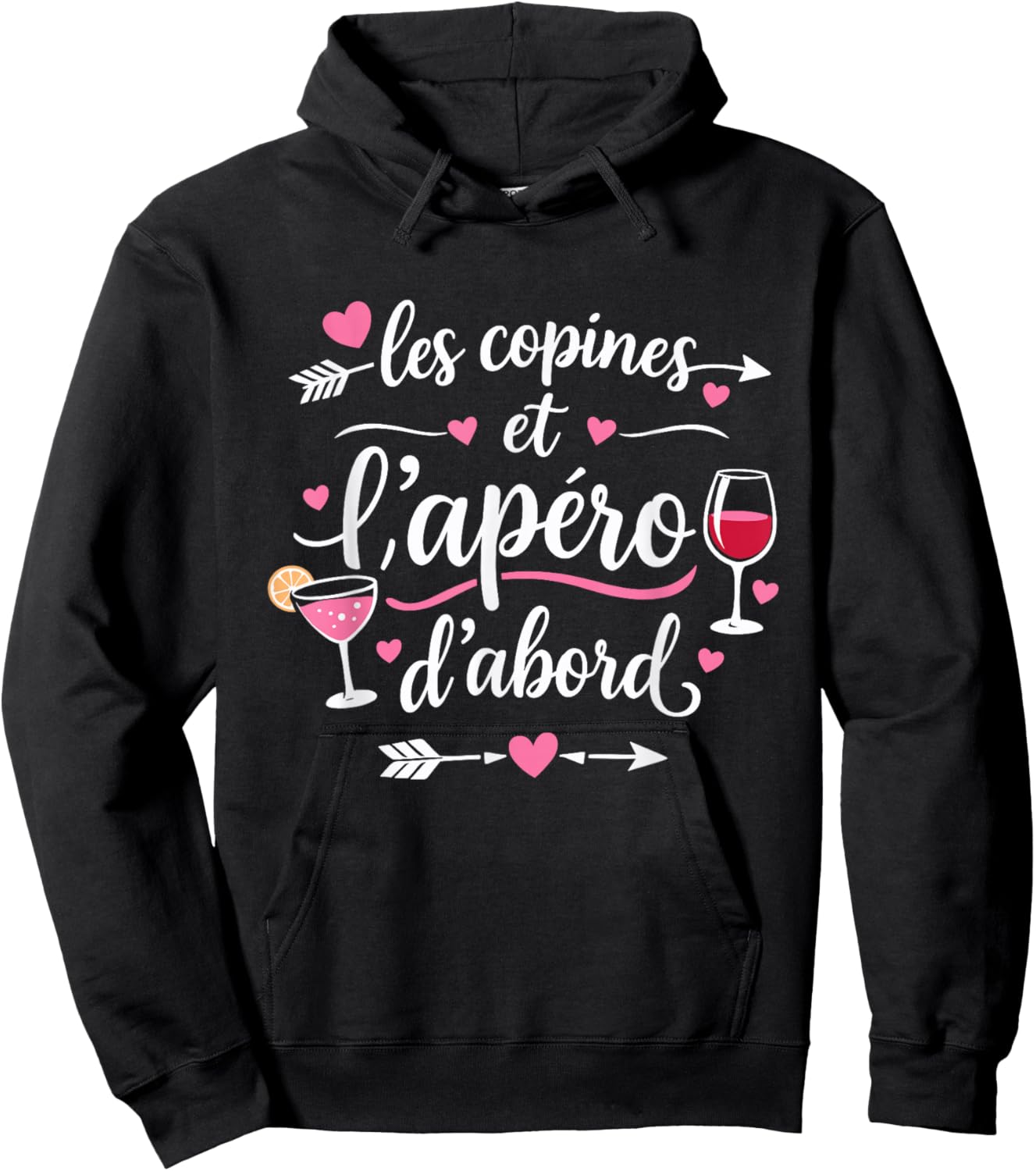 Les Copines et L'apéro premier Humour Femme Aperitif Hoodie - Hoodie | Black