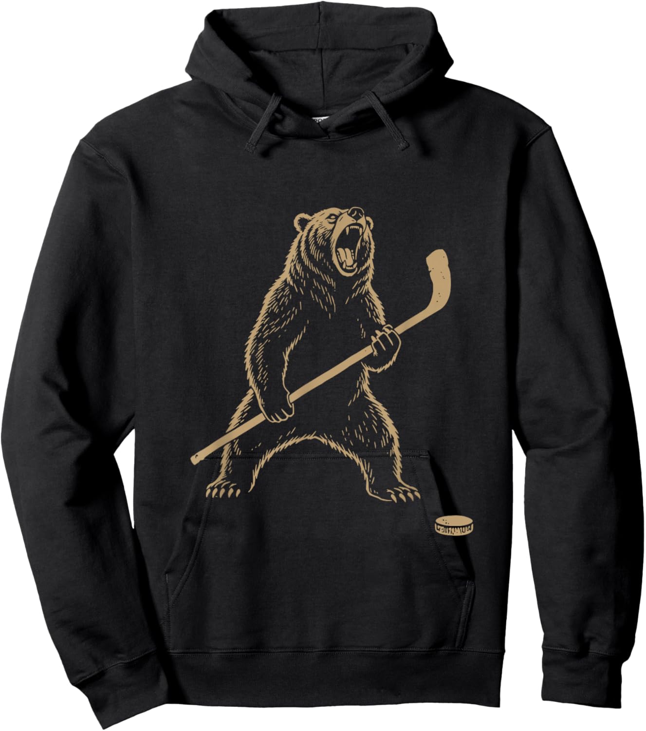 Funny Polar Bear Playing Ice Hockey Sports Lover Player Hoodie - Hoodie | Black