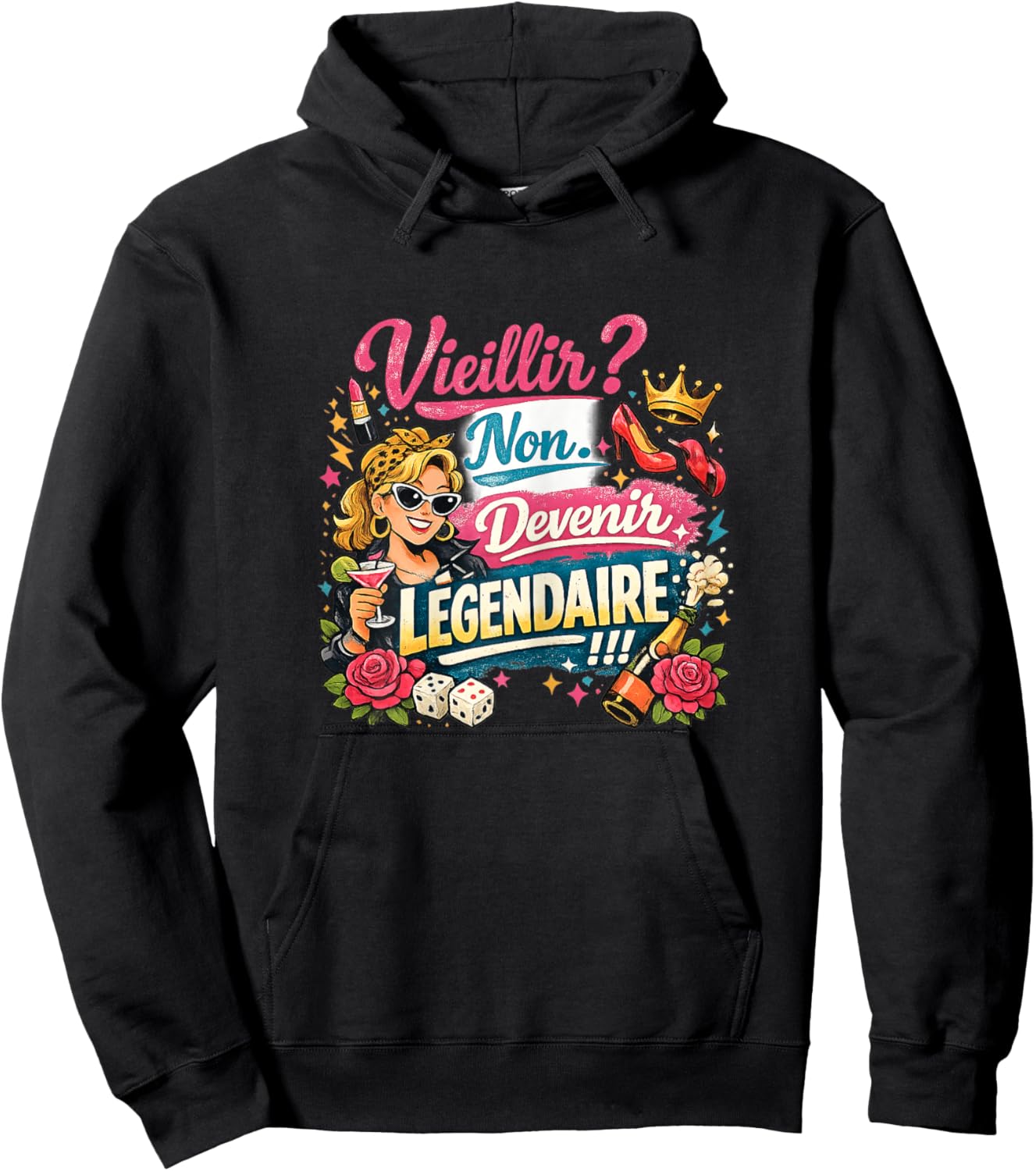 Original Women's Birthday Gift Humour Become Legendary Hoodie - Hoodie | Black