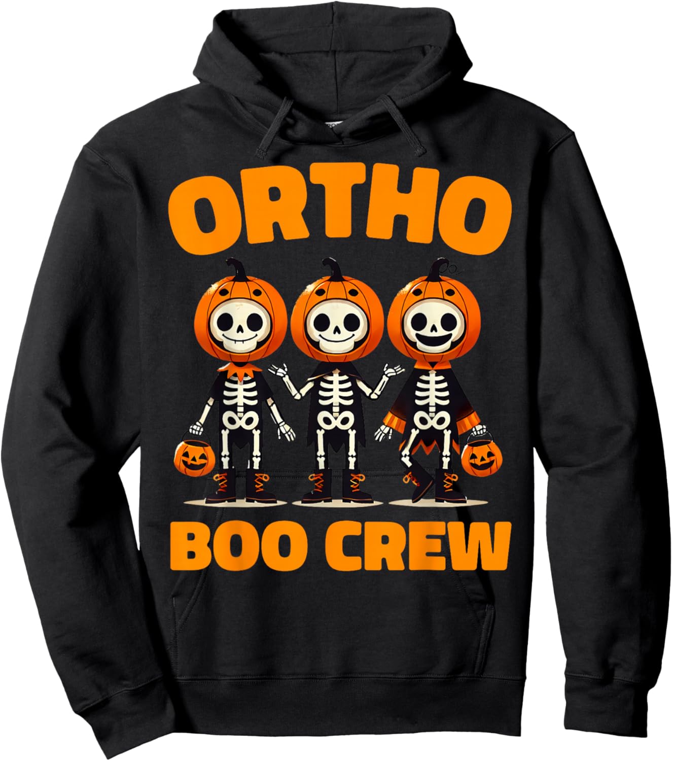 Cute Ortho Squad Spooky Ortho Orthopedic Boo Crew Halloween Hoodie - Hoodie | Black