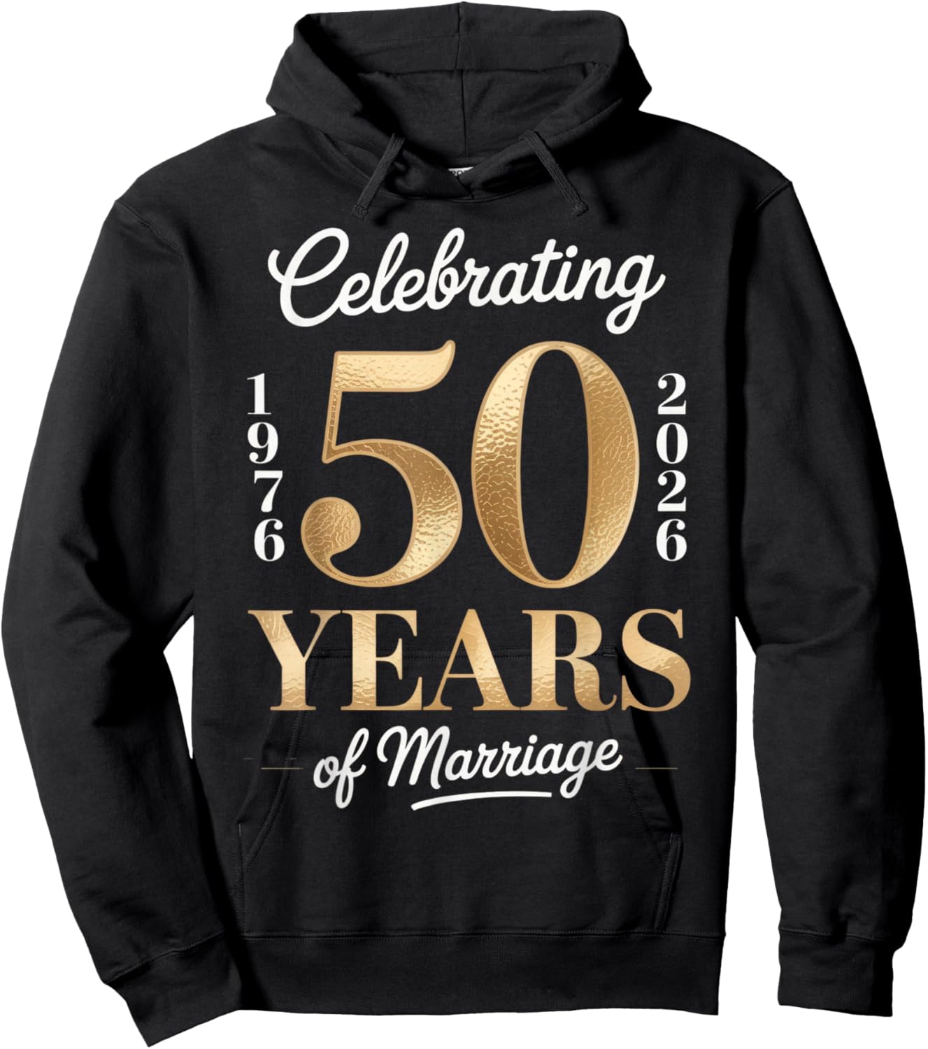 Celebrating 50 Years of Marriage Anniversary 1976 2026 Hoodie - Hoodie | Black