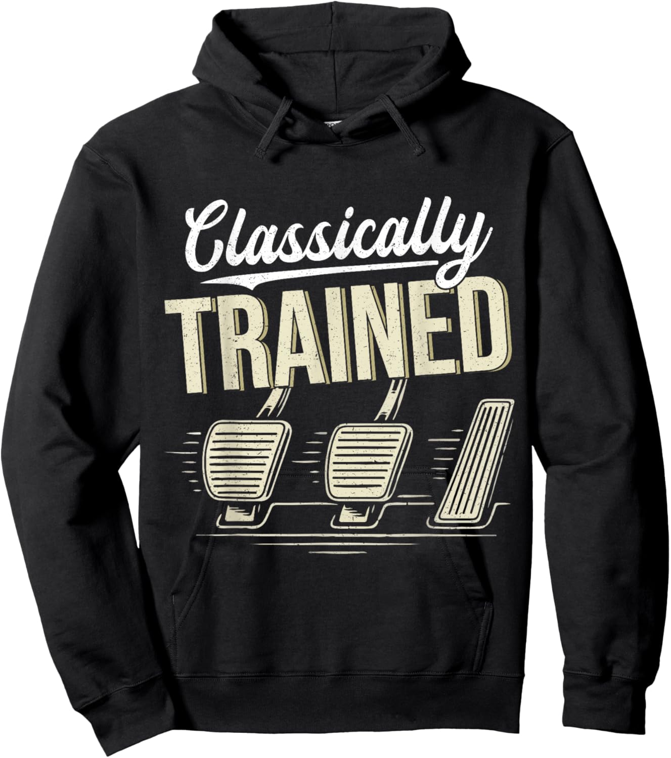 Classic Manual Car Clutch with Three Pedals Hoodie - Hoodie | Black