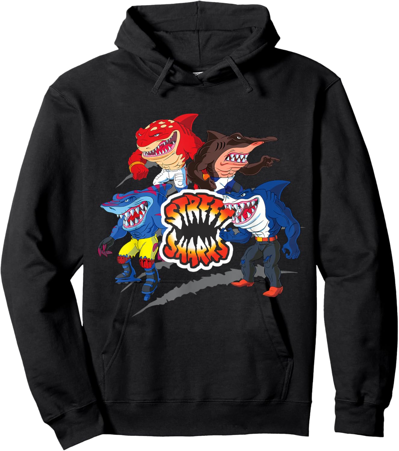 Street Sharks - It's Fin-Kicking Time Hoodie - Hoodie | Black