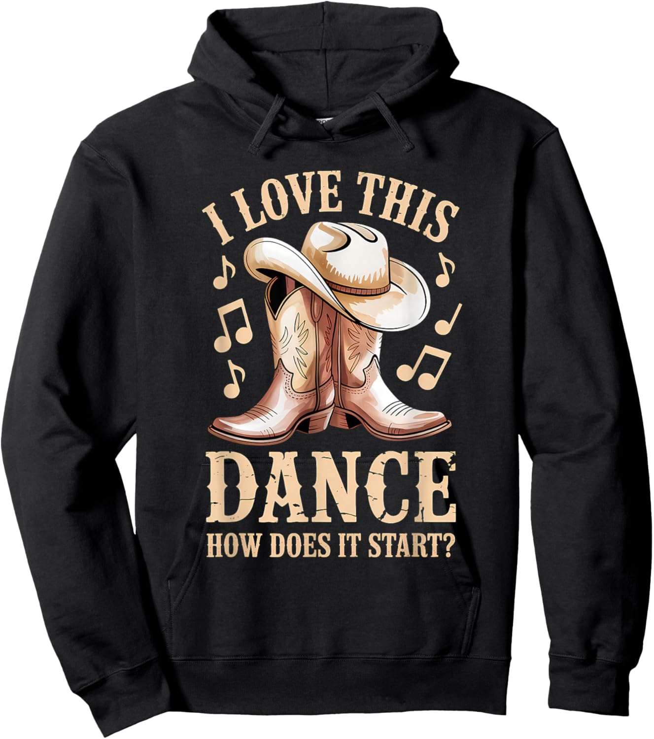 I Love This Dance How Does It Start Line Dance Western Hoodie - Hoodie | Black
