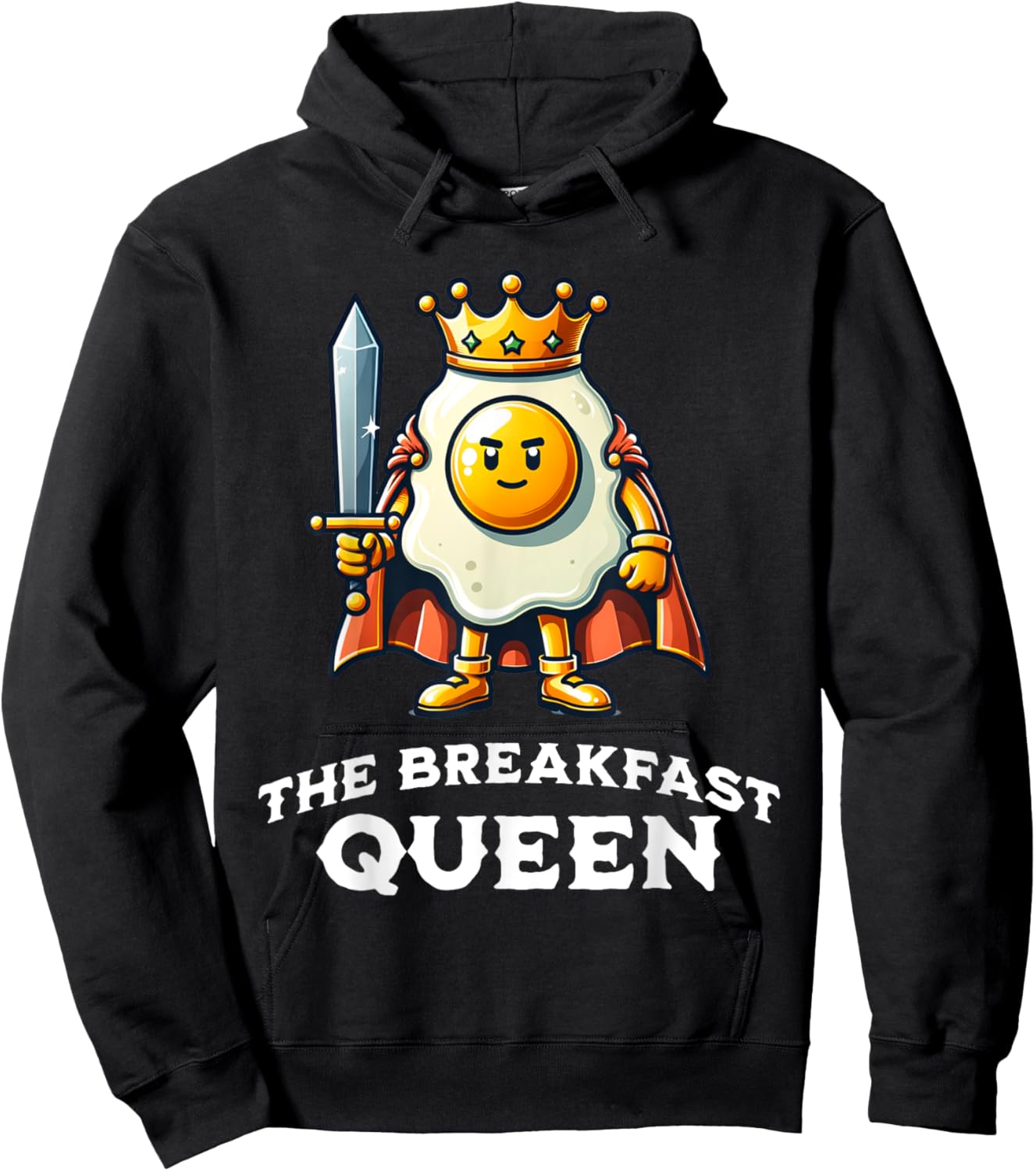 Breakfast Queen Funny Quote Breakfast Lover Hoodie - Hoodie | Black
