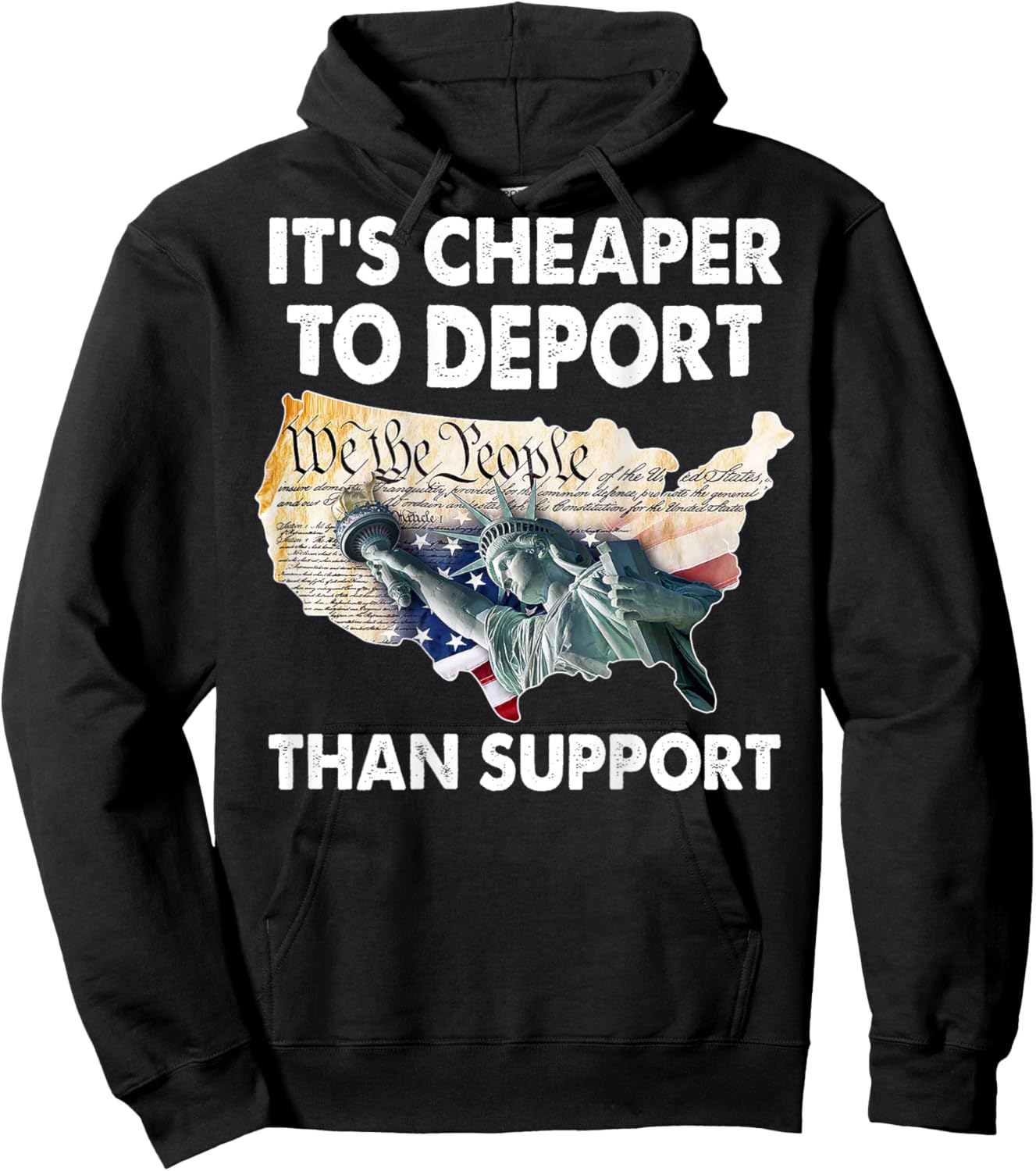 It's Cheaper To Deport Than Support (on back) Hoodie - Hoodie | Black