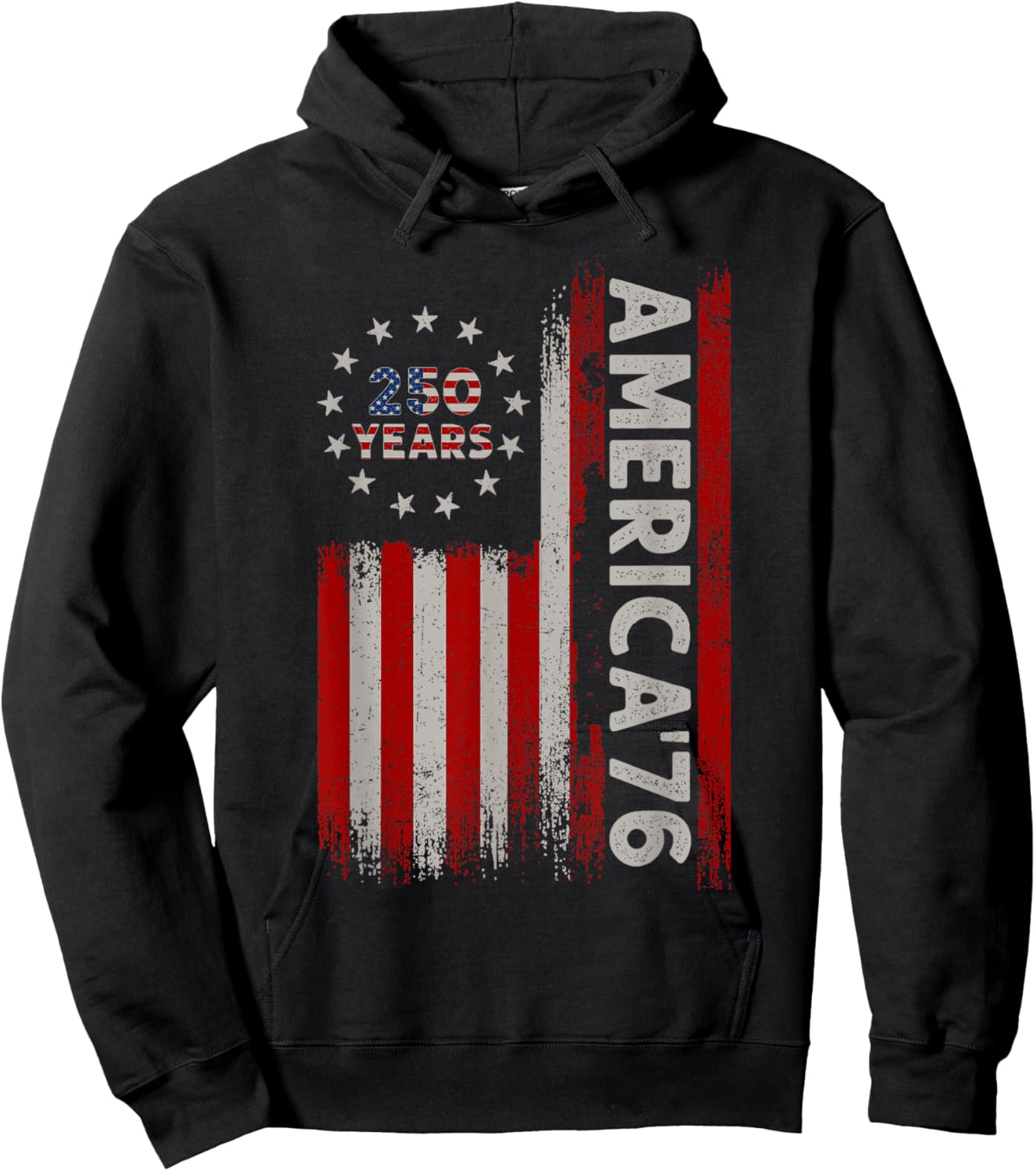 American 250 Years 1776 2026 250th Anniversary US Flag Hoodie - Hoodie | Black