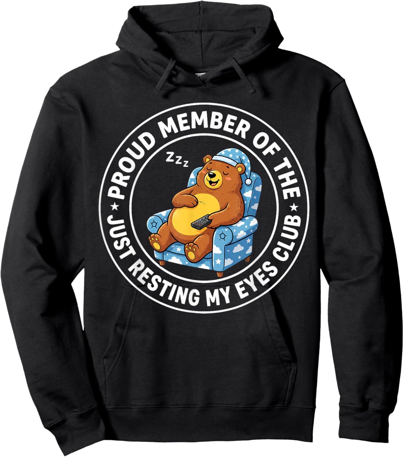 Just Resting My Eyes Club Proud Member Funny Napping Dad Hoodie - Hoodie | Black