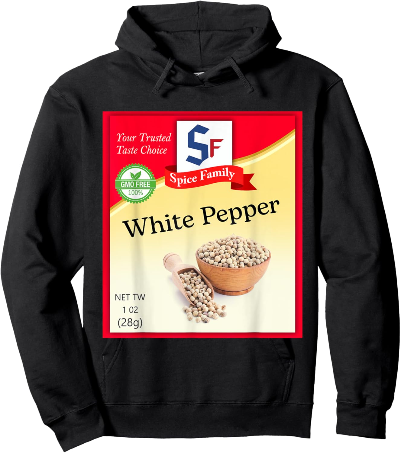 White Pepper Condiment Costume Holiday Spice Costumes Hoodie - Hoodie | Black