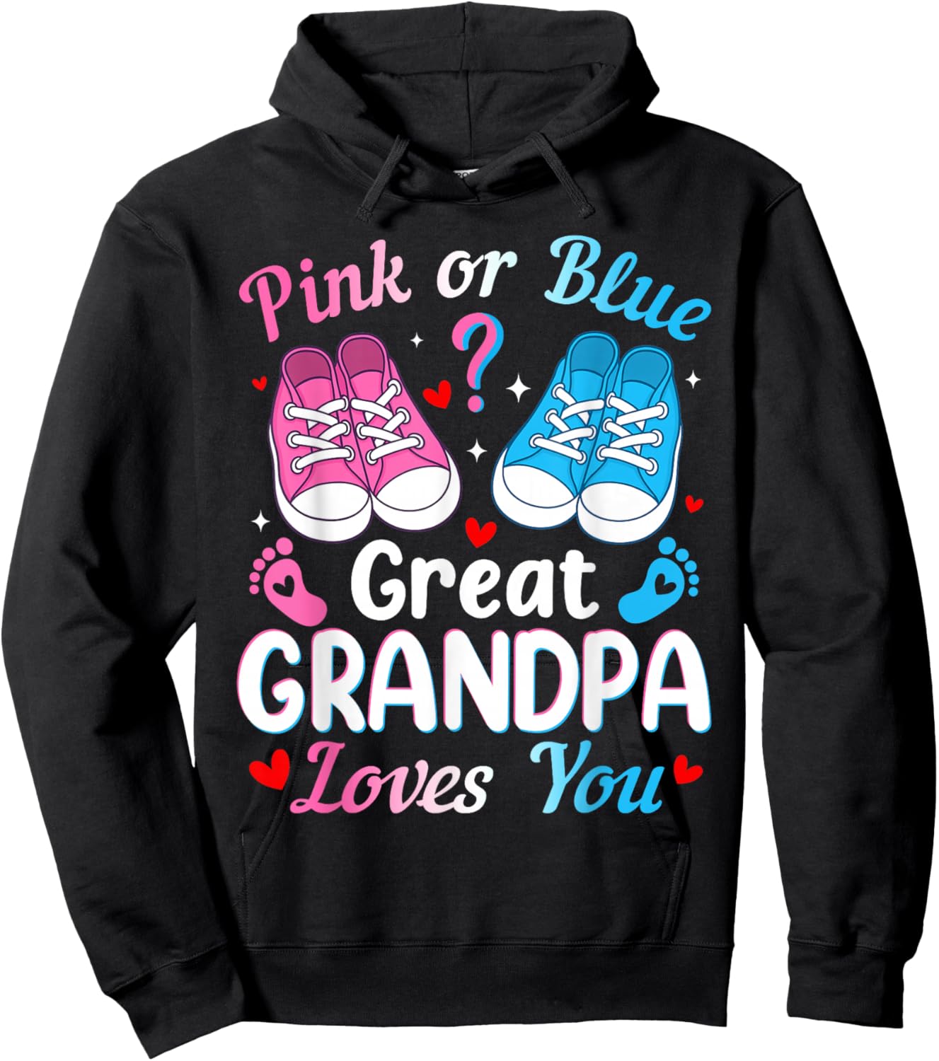Pink or Blue Great Grandpa Loves You Baby Boy Girl Hoodie - Hoodie | Black