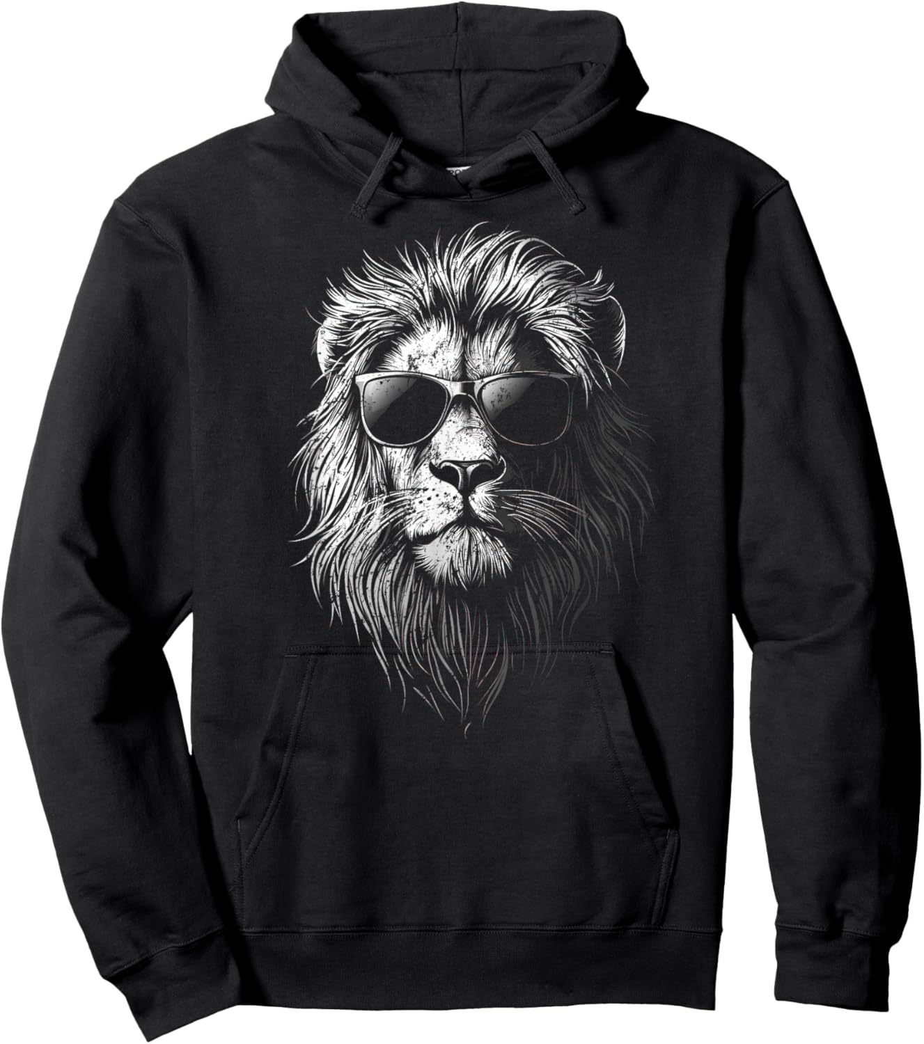 Lion Wearing Sunglasses – Fun for All Ages Hoodie - Hoodie | Black