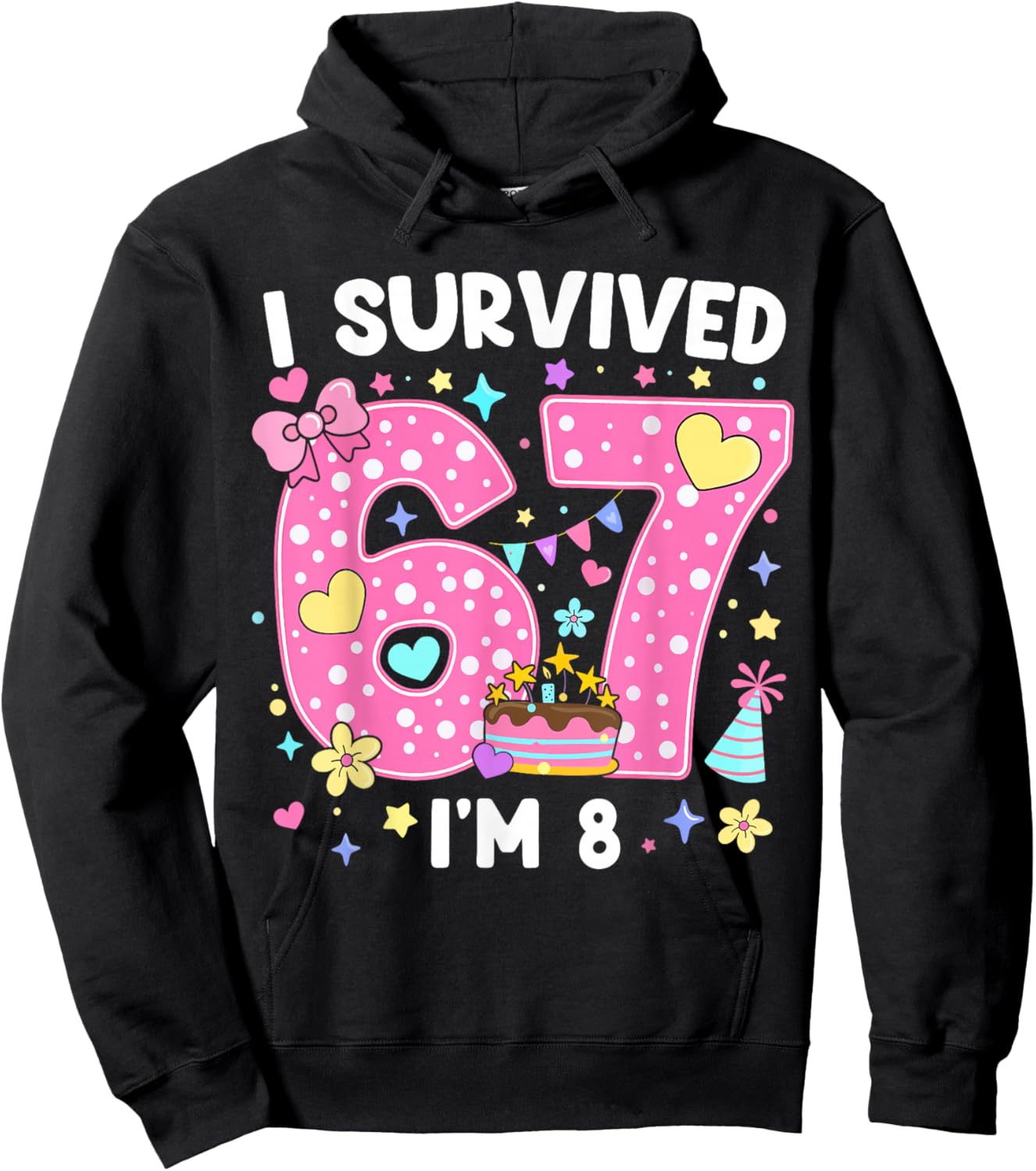 8 Year Old Girl Birthday Outfit Girls Funny 8th Birthday Hoodie - Hoodie | Black