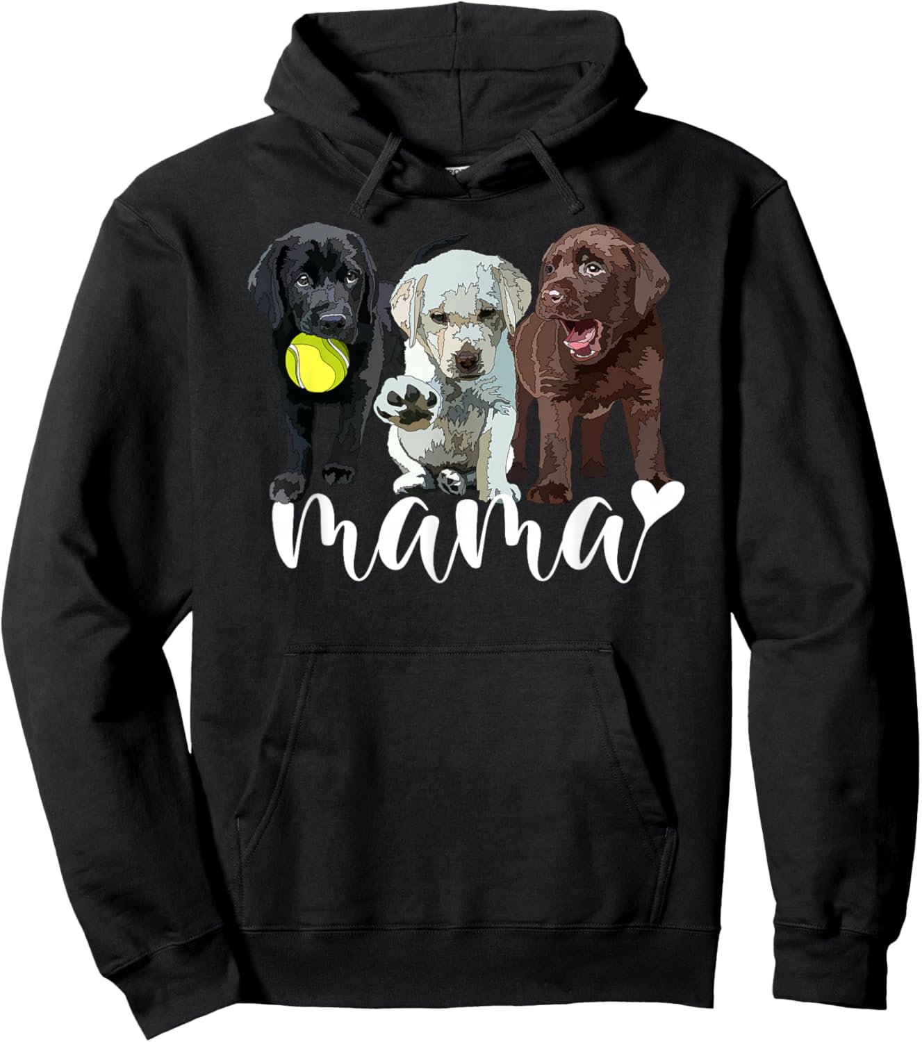 Puppy Labrador Mama The Lab Mother Labrador Retriever Mom Hoodie - Hoodie | Black