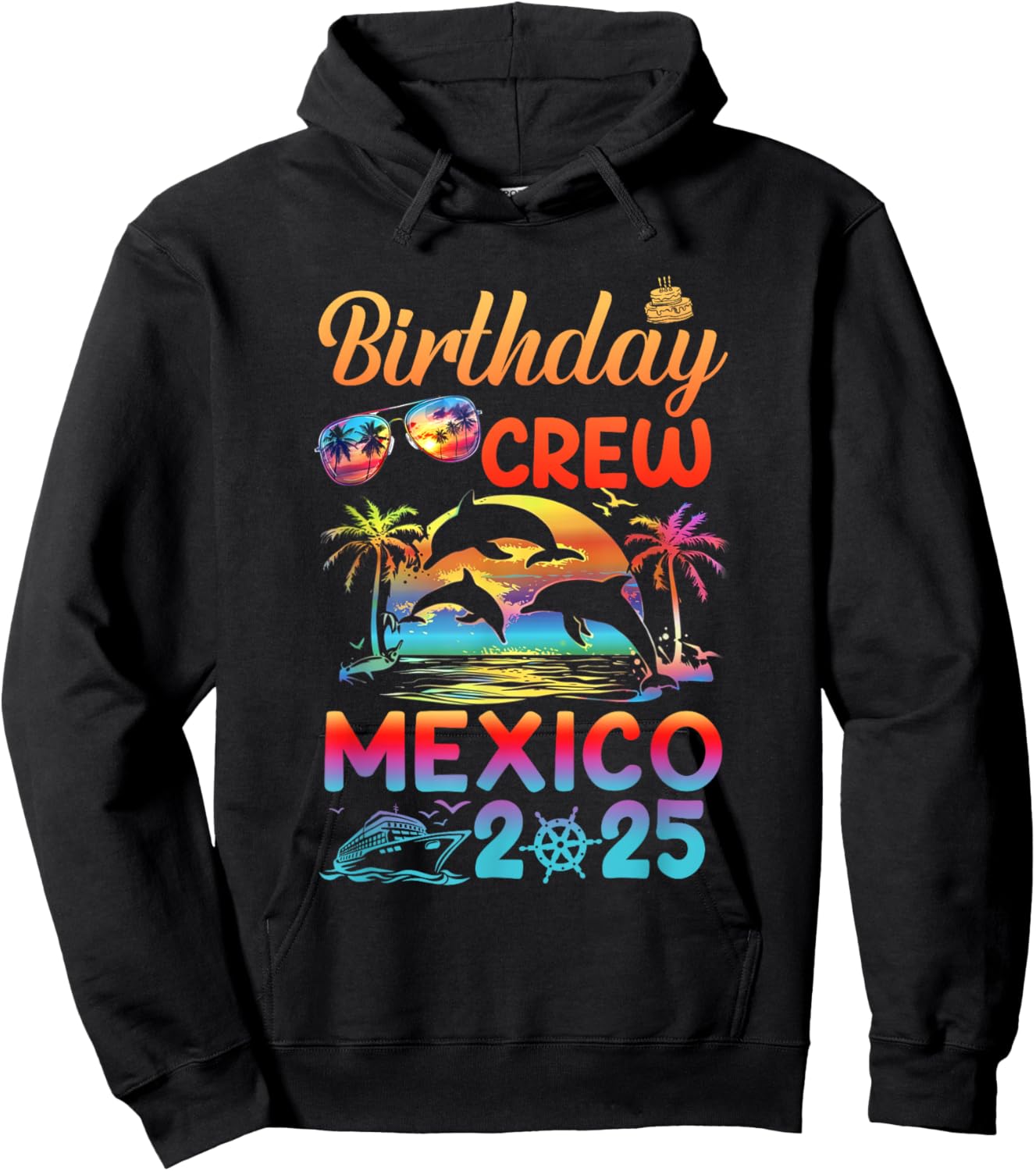 Mexico Birthday Trip Vacation 2025 Matching Group Hoodie - Hoodie | Black
