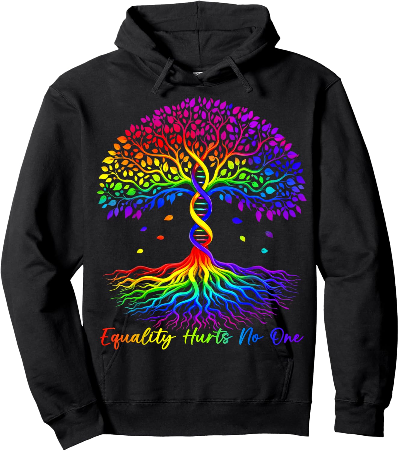 Equality Hurts No One Tree Life Rainbow LGBT Pride Men Women Hoodie - Hoodie | Black
