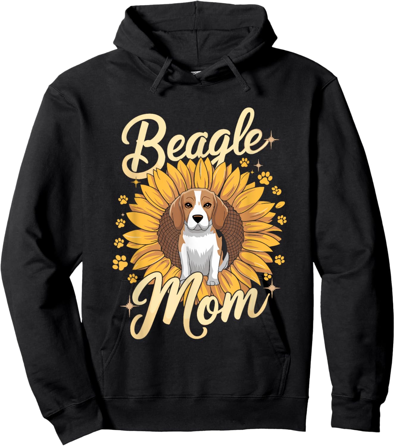 Beagle Mom Sunflower Beagles Dog Women Hoodie - Hoodie | Black
