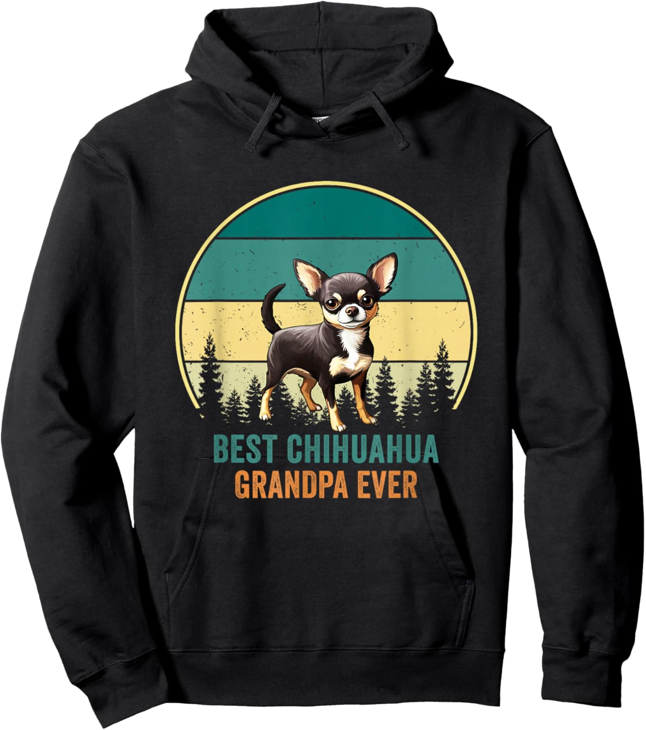 Best Chihuahua Grandpa Ever Retro Vintage Dog Father Women Hoodie - Hoodie | Black