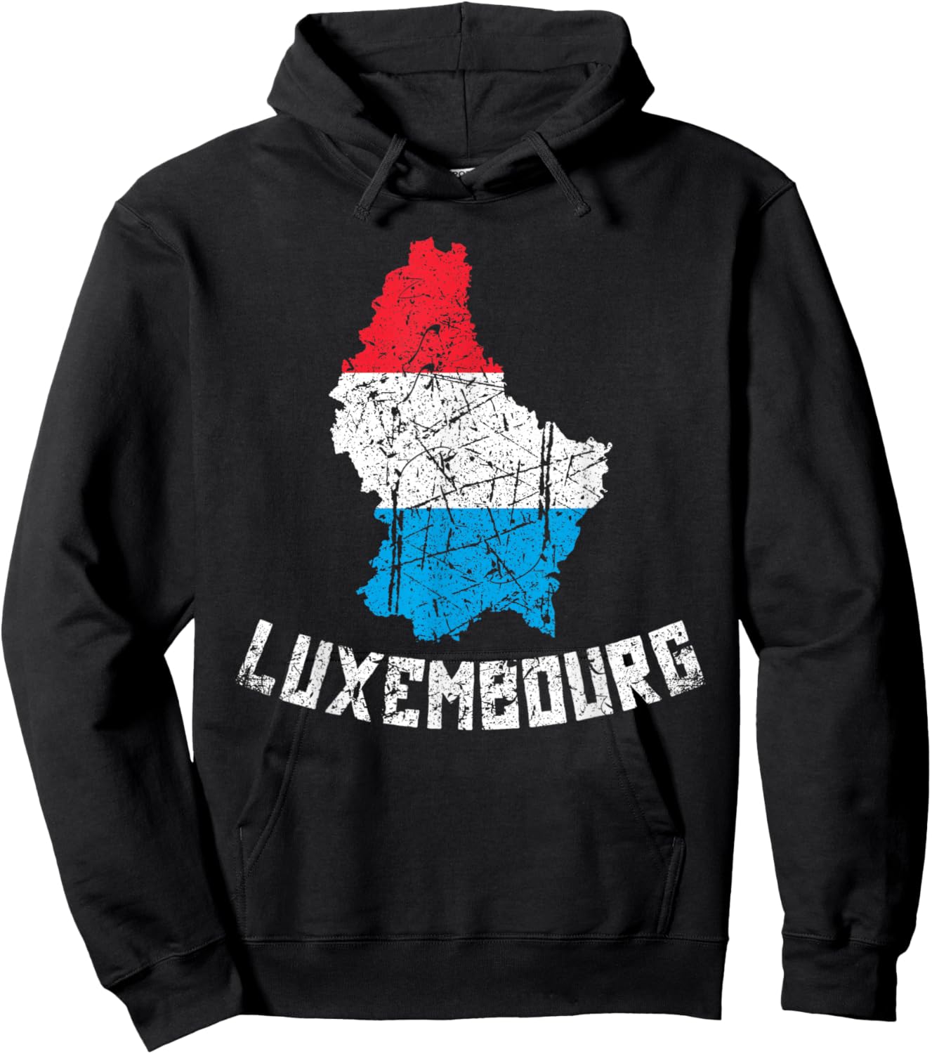 Luxembourg Flag Distressed Men Women Kids Luxembourger Hoodie - Hoodie | Black