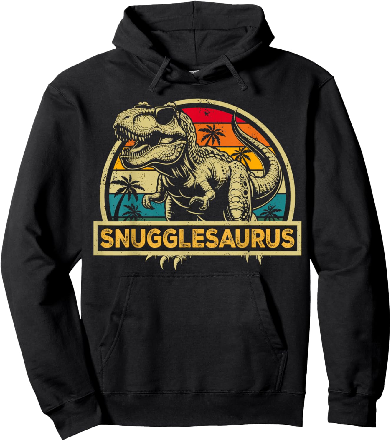 Snugglesaurus Rex T Rex Snuggle Saurus Rex Family Matching Hoodie - Hoodie | Black