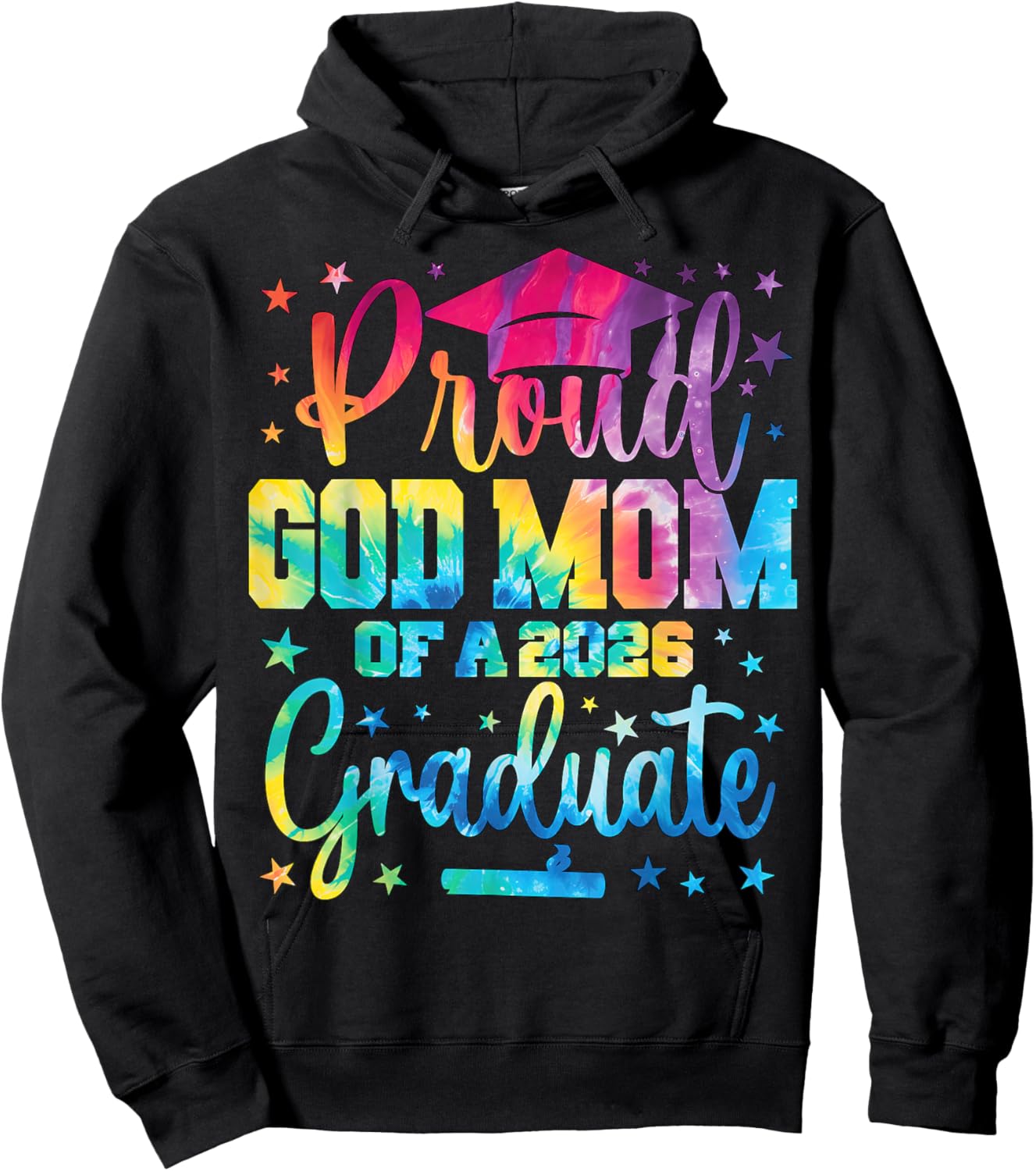Proud God Mom of A Class of 2026 Graduate Senior Graduation Hoodie - Hoodie | Black