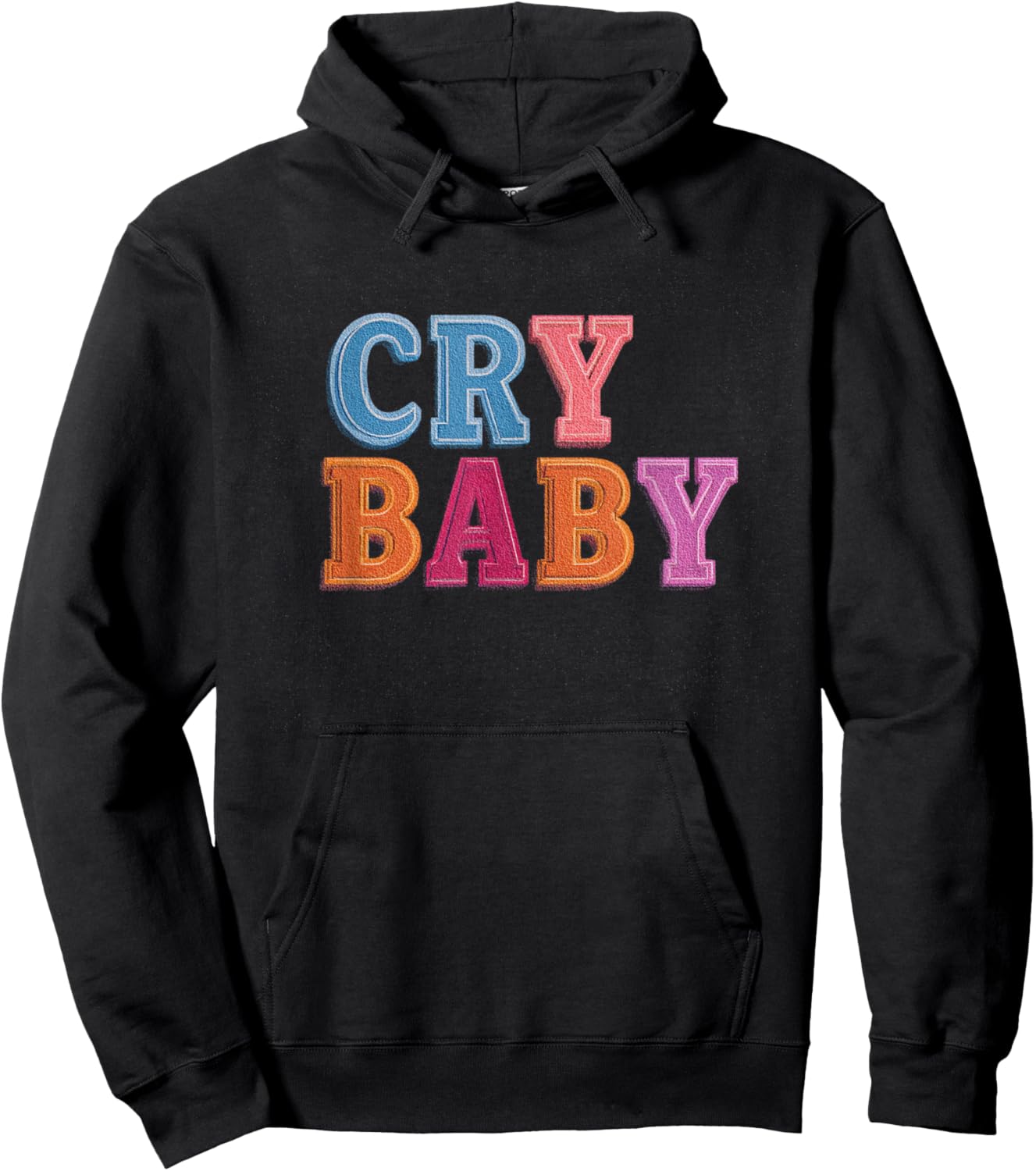 Colorful Crybaby Statement Hoodie - Hoodie | Black