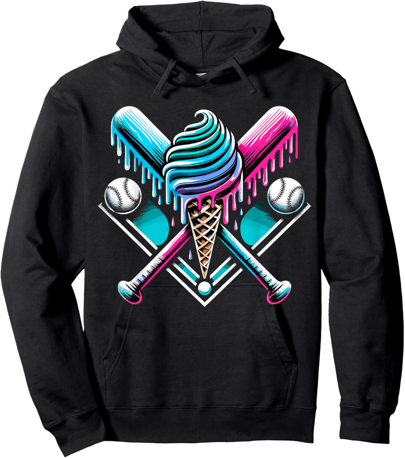 Drip Baseball Bat Dripping Lover Hoodie - Hoodie | Black
