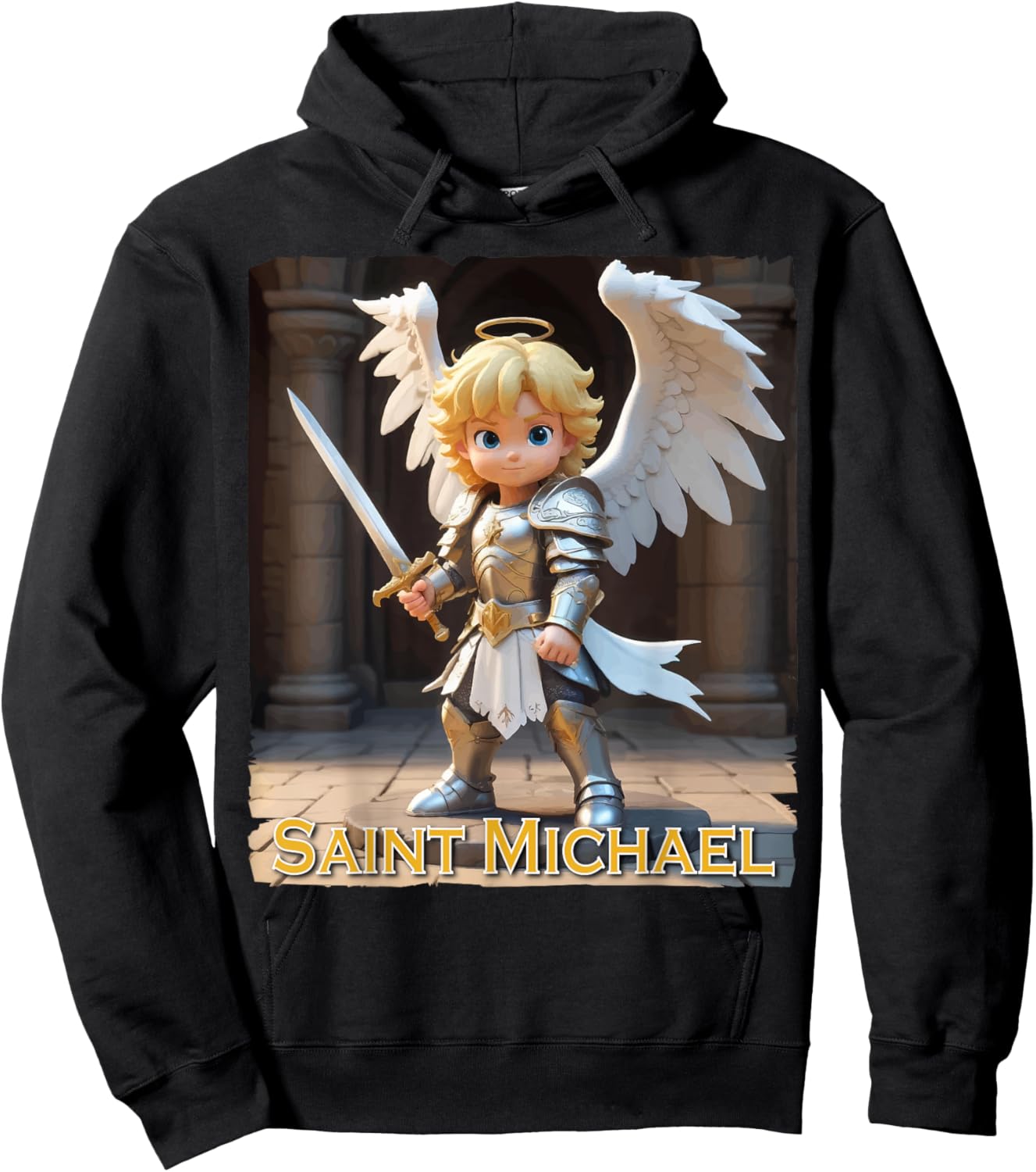Saint Michael the Archangel for Kids Catholic Boys Cute Hoodie - Hoodie | Black