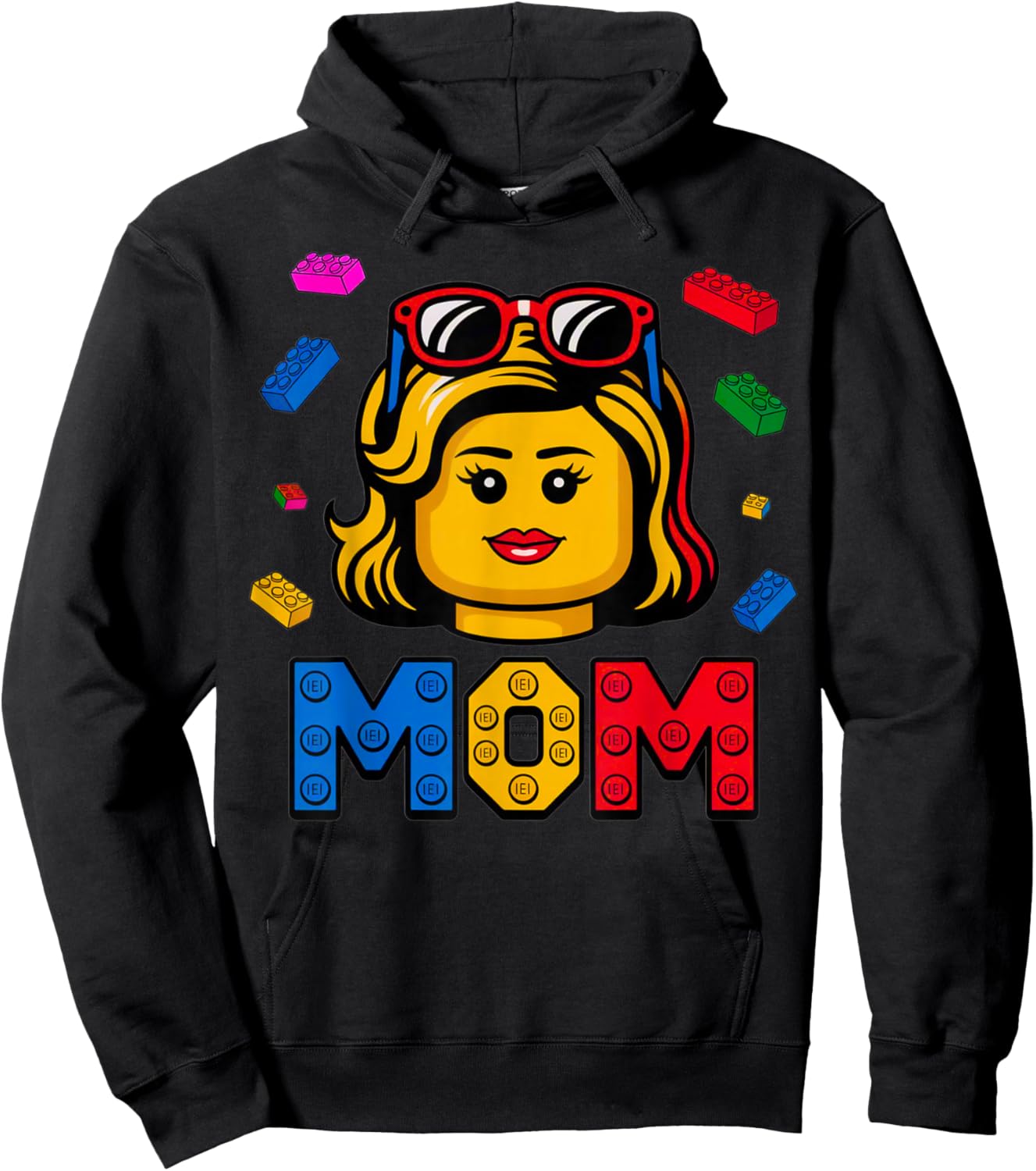 Family Mom Master Builder Building Bricks Blocks Mothers Day Hoodie - Hoodie | Black