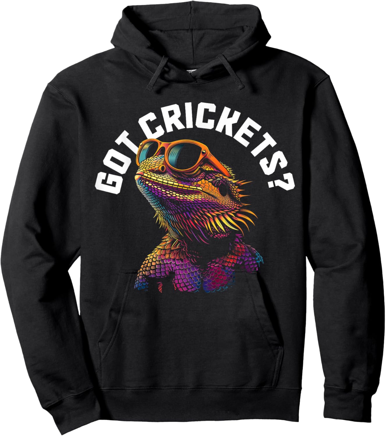 Bearded Dragon Got Crickets? Funny Reptile Hoodie - Hoodie | Black