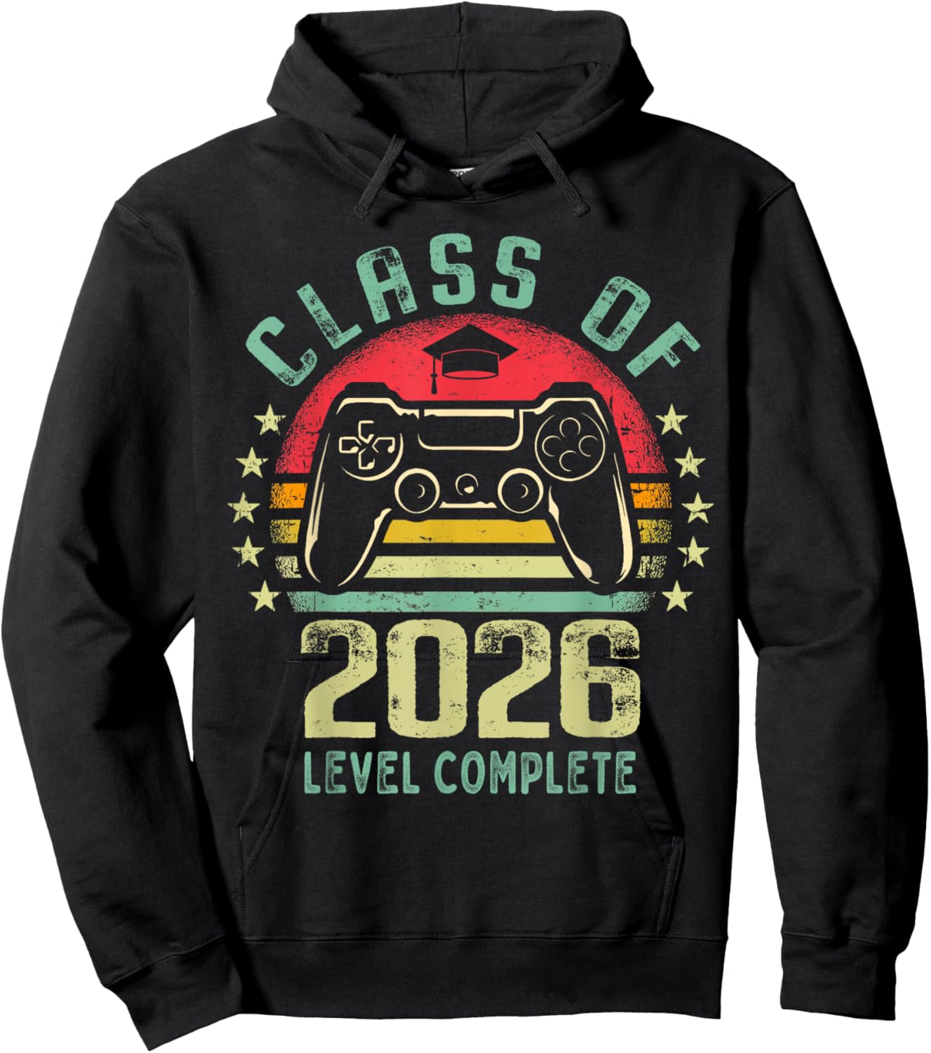 Class of 2026 Level Complete Video Gamer Senior Graduation Hoodie - Hoodie | Black