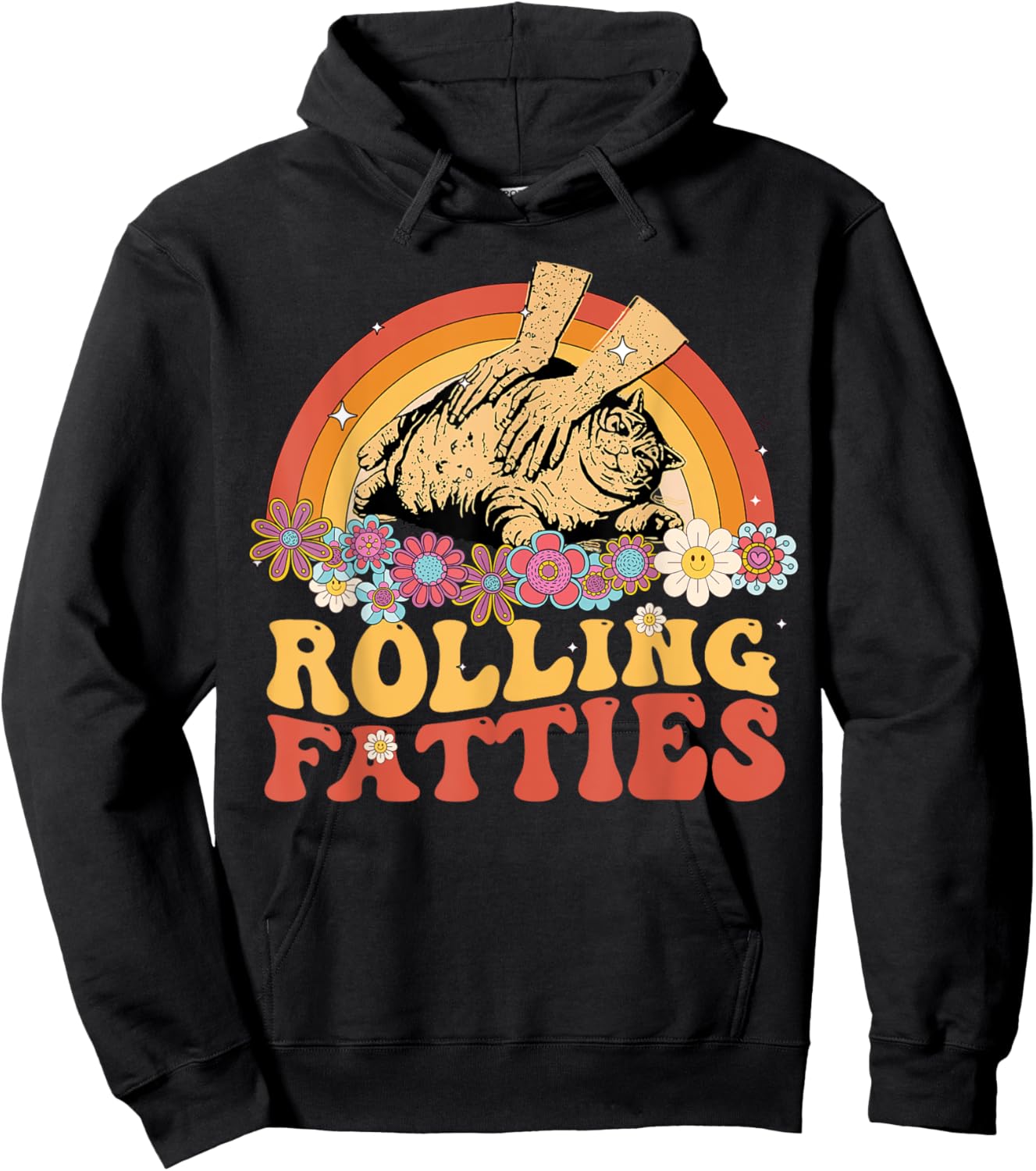 Funny Fat Kitten Cat Rolling Fatties Cute Kitty Owner Women Hoodie - Hoodie | Black